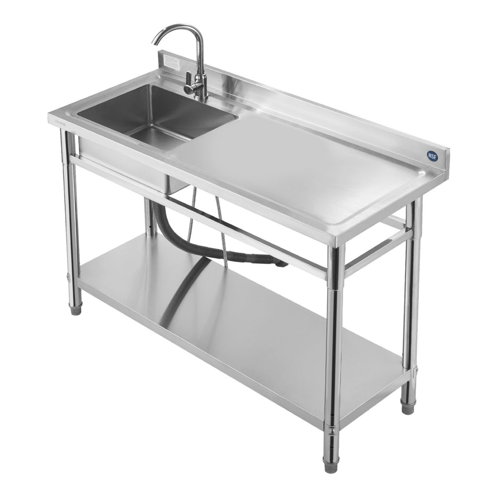 Nerūdijančio plieno plautuvė VEVOR SS1200-1, 1200x500x940 mm