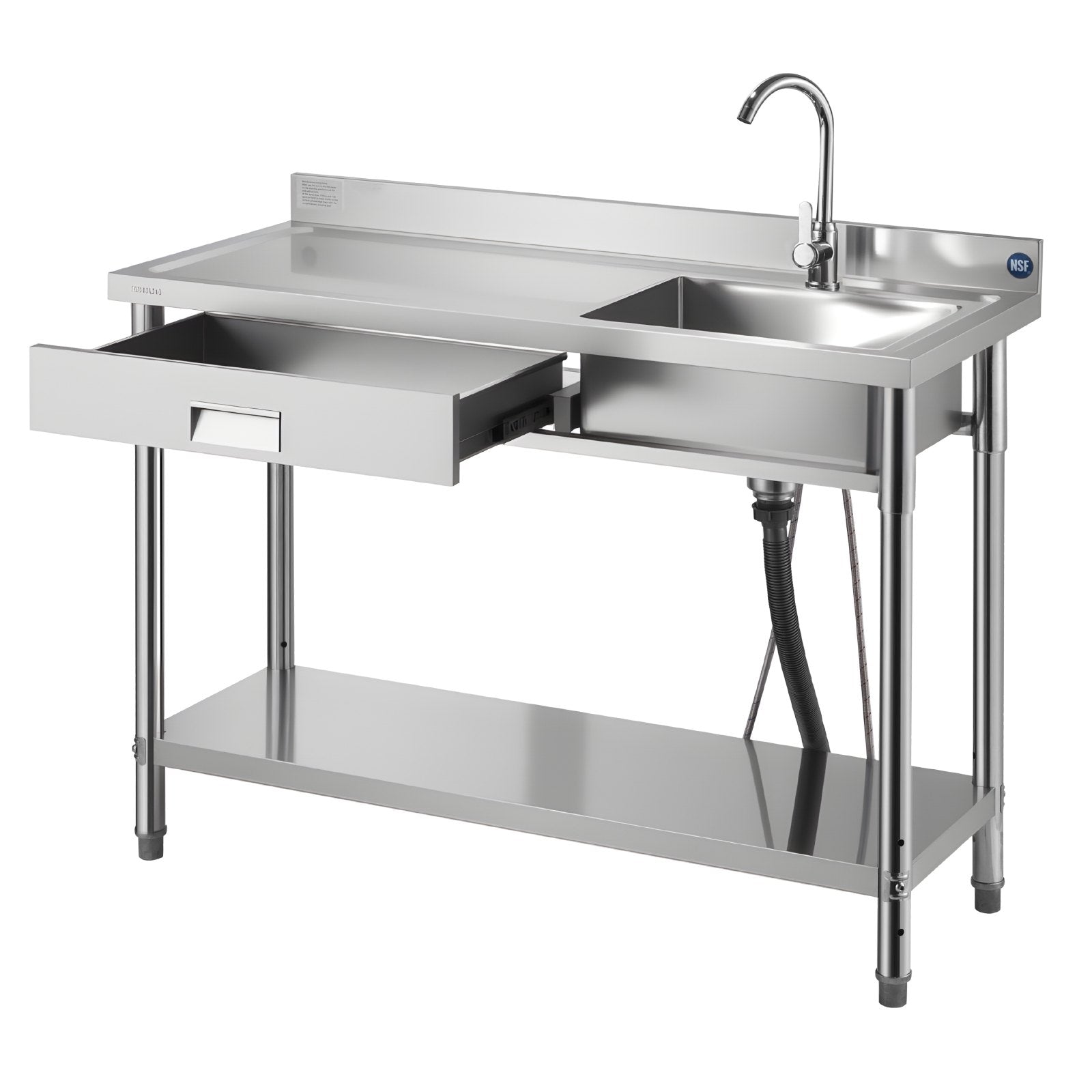 Nerūdijančio plieno plautuvė VEVOR SS1200-5, 1200 x 500 x 940 mm