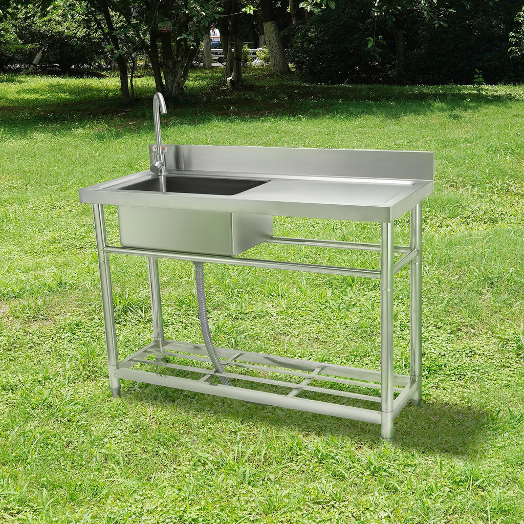 Nerūdijančio plieno plautuvė VEVOR S3-1, 119,4 x 50 x 95 cm