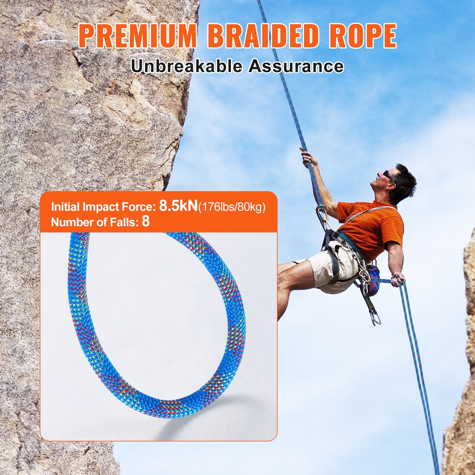 Dinaminė laipiojimo virvė VEVOR ROPE-D-102-131, 40 m