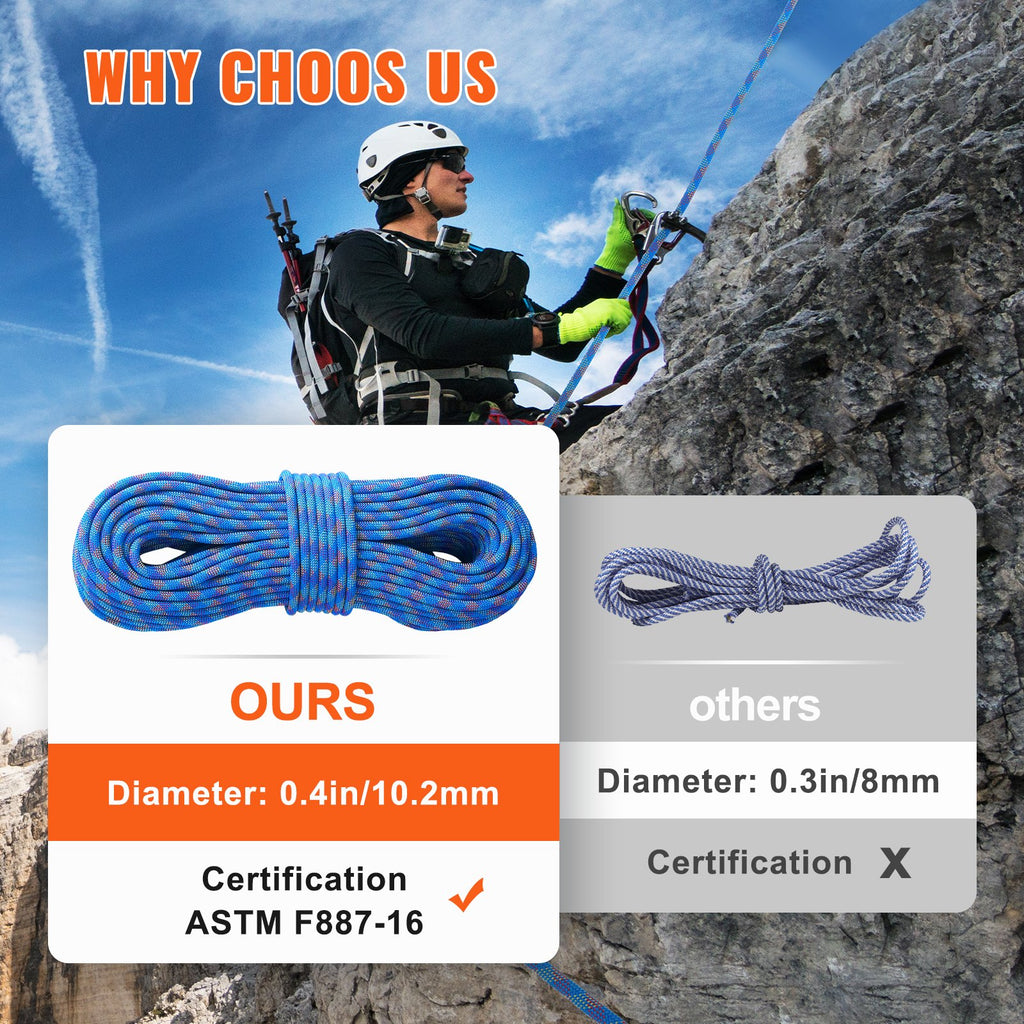 Dinaminė laipiojimo virvė VEVOR ROPE-D-102-197, 60 m