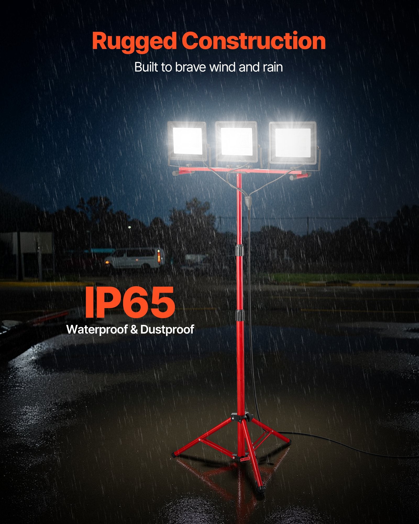 LED darbinis šviestuvas su stovu VEVOR RBSDGZD-008, 15000 lm