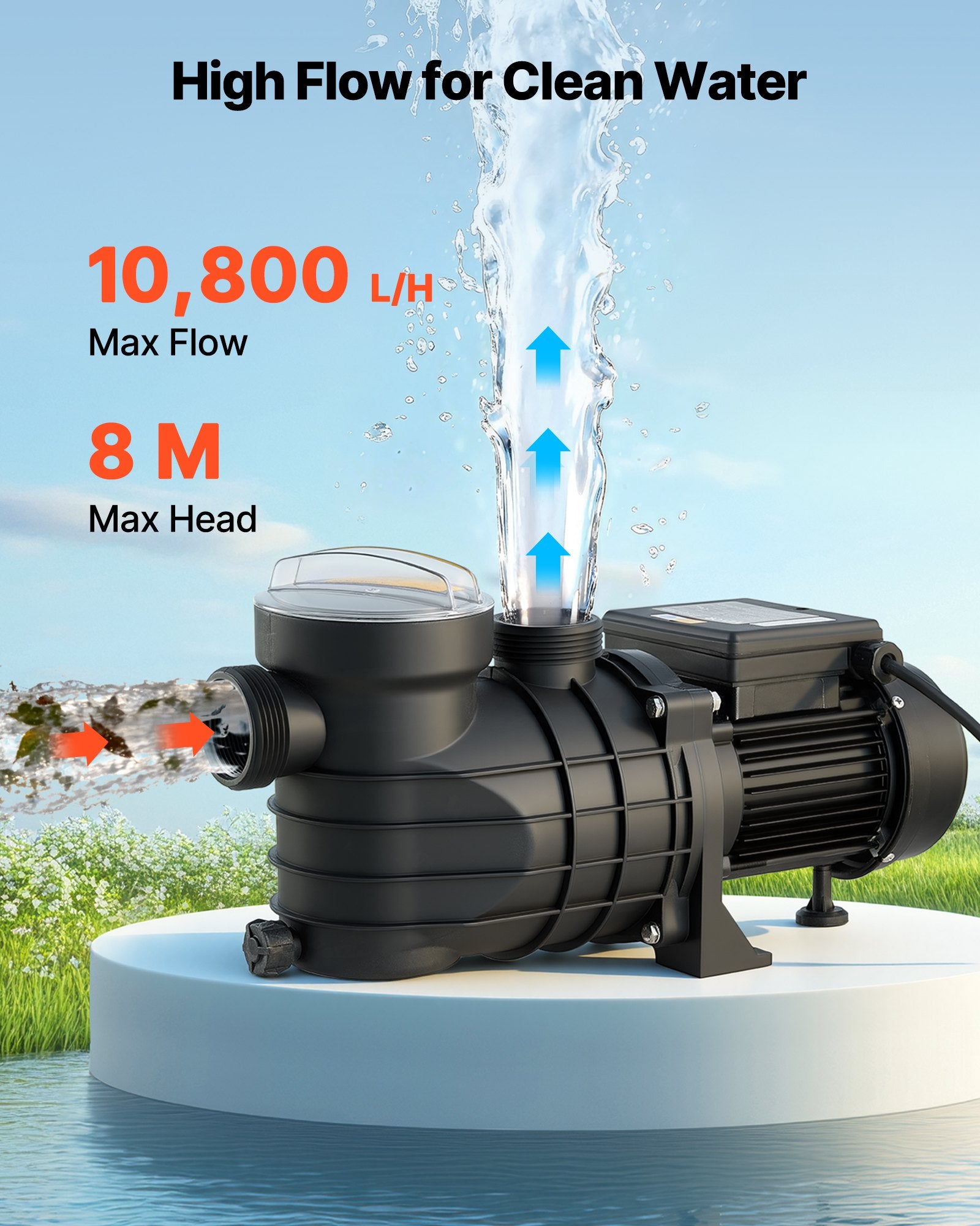 Antžeminių baseinų siurblys VEVOR HCP180, 180 W