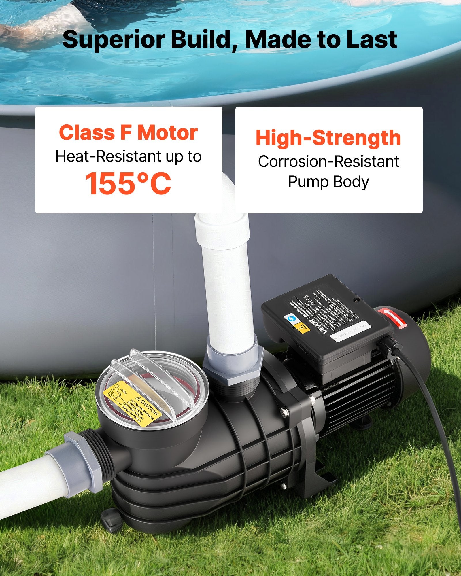 Antžeminių baseinų siurblys VEVOR HCP180, 180 W