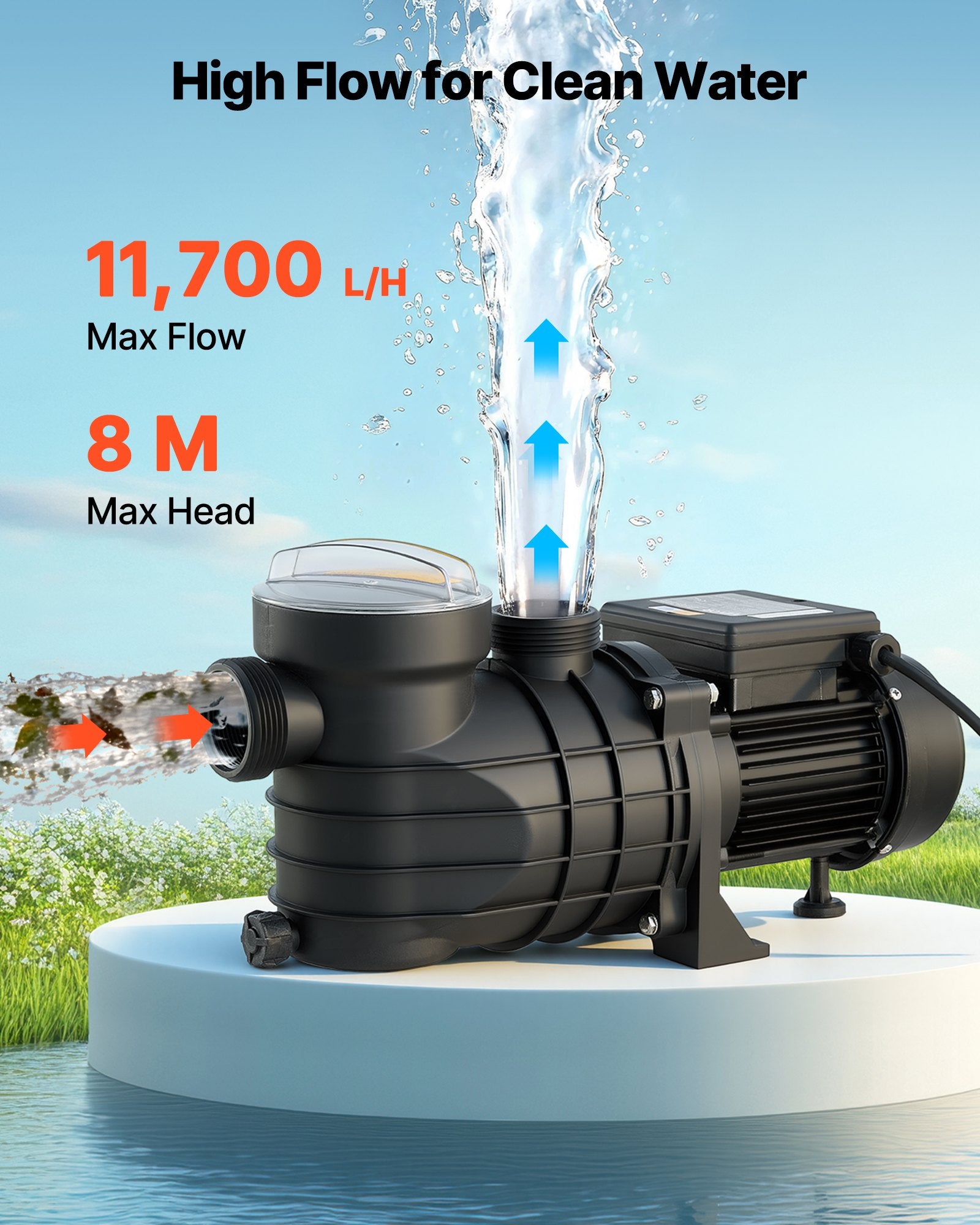 Antžeminių baseinų siurblys VEVOR HCP250, 250 W