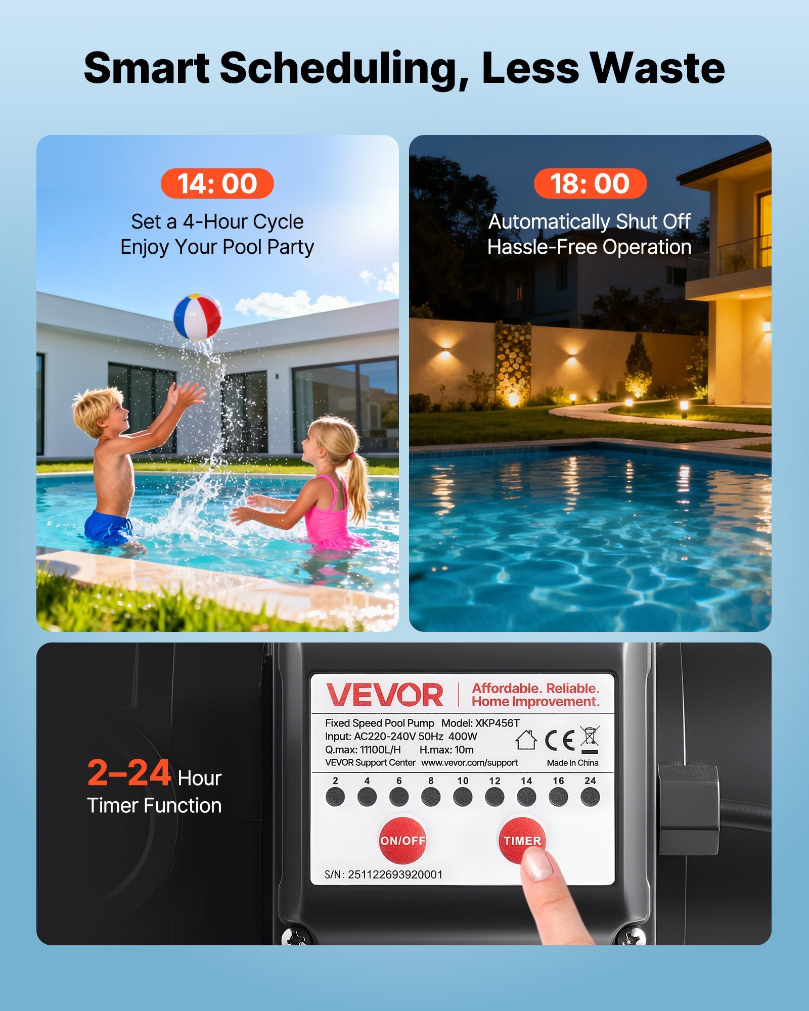 Baseinų siurblys VEVOR XKP456T, 400 W