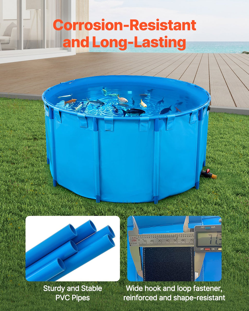 Antžeminis žuvų tvenkinys VEVOR DS-207, 3100 l