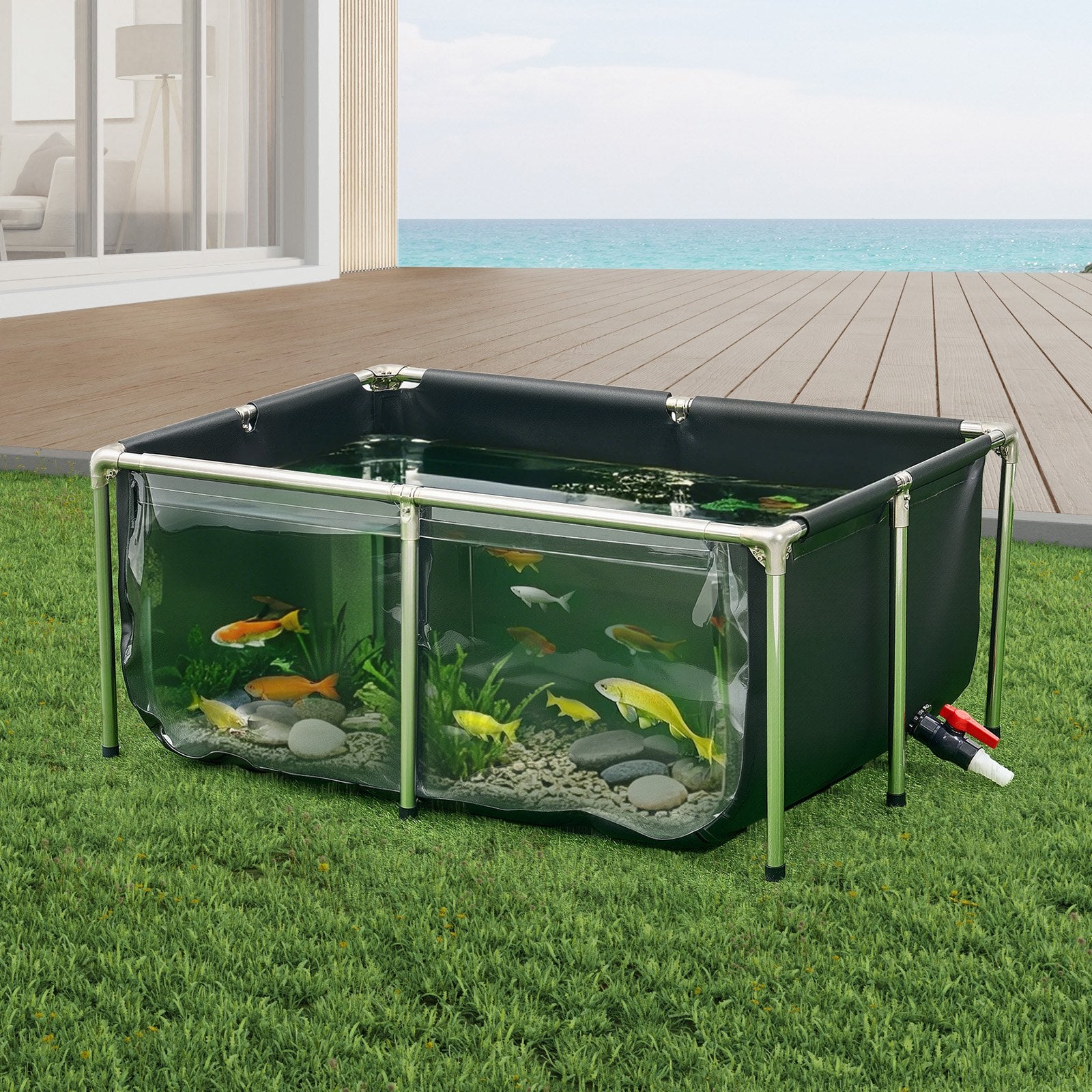 Antžeminis žuvų tvenkinys VEVOR DS-203, 480 l