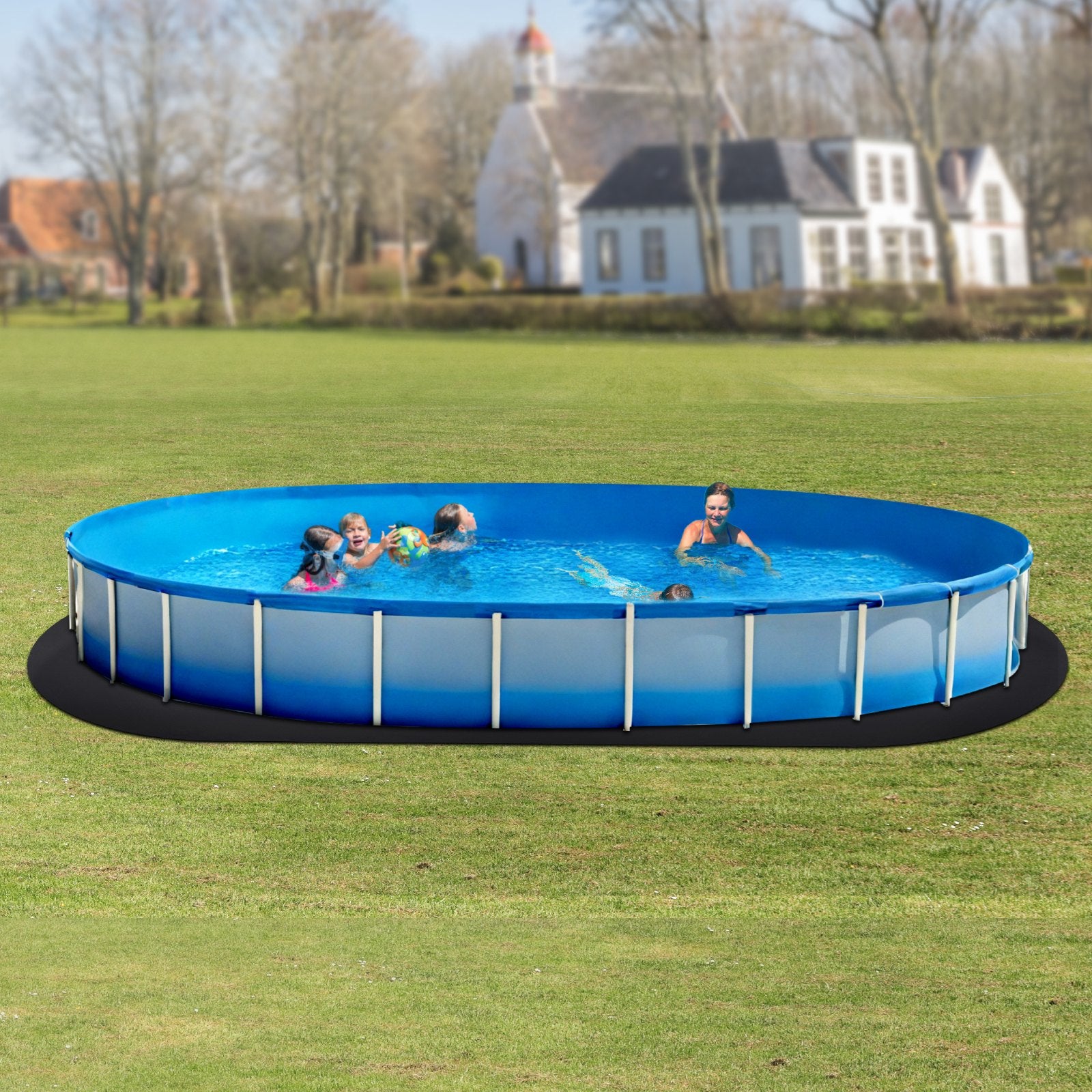 Ovalus baseino dugno paklotas VEVOR 1224OV, 12 x 24 ft