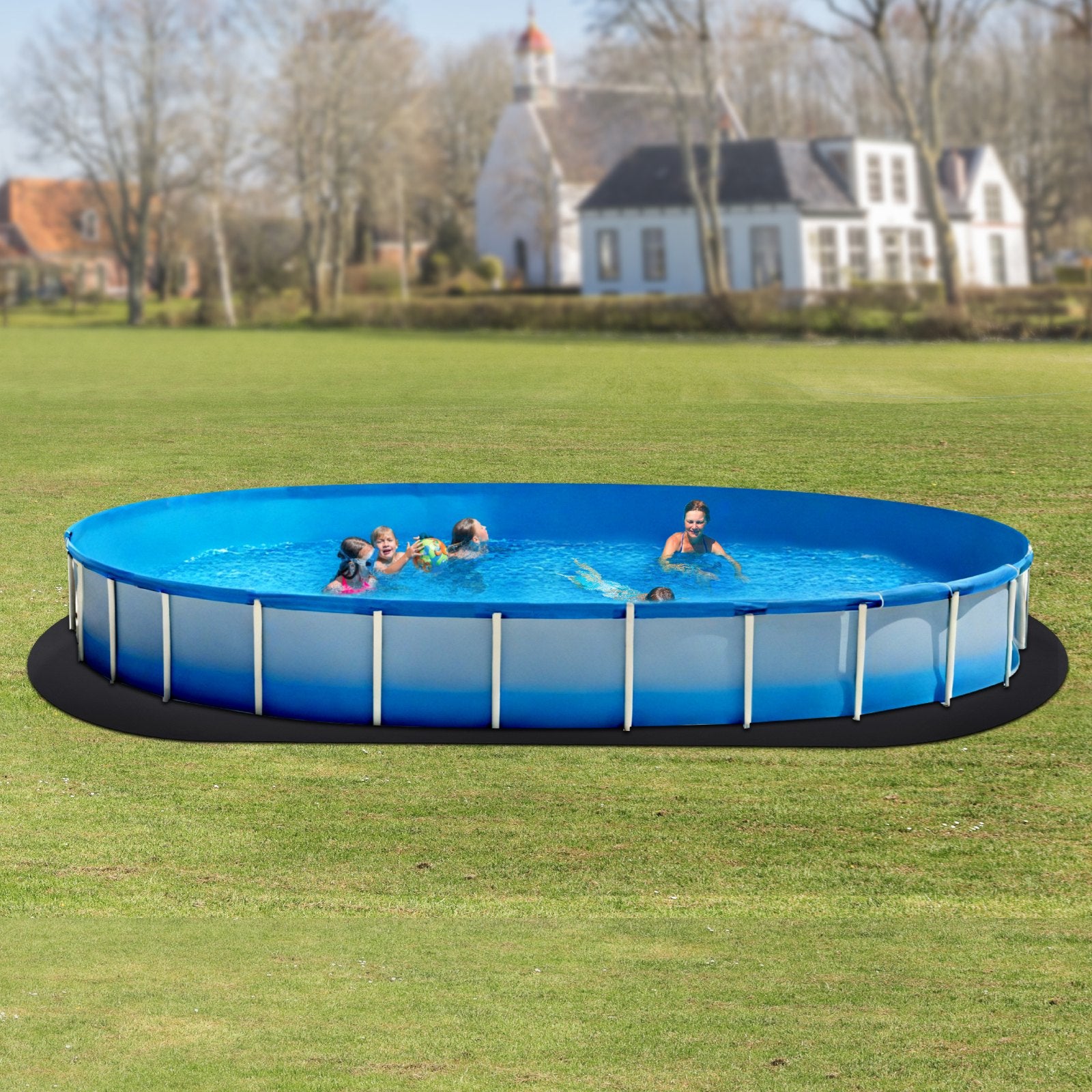 Ovalus baseino dugno paklotas VEVOR 1833OV, 5,5 x 10 m