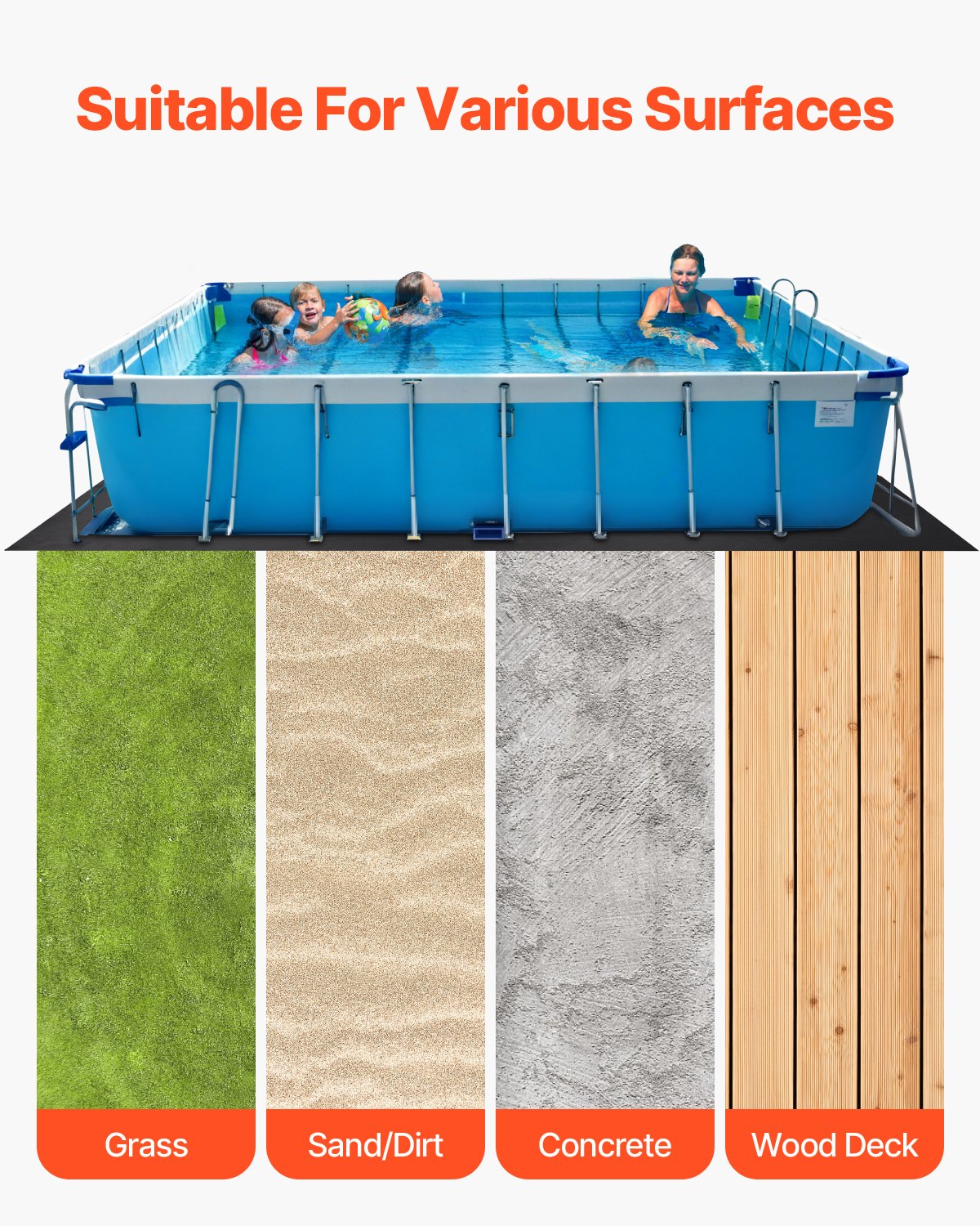 Stačiakampis baseino paklotas VEVOR 1224RE, 3,66 x 7,32 m