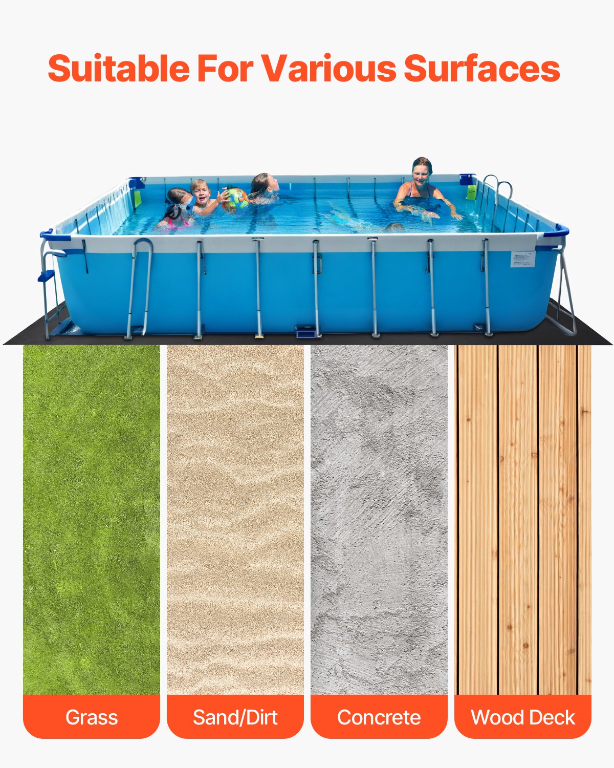 Baseino dugno paklotas VEVOR 1632RE, 4,88 x 9,75 m