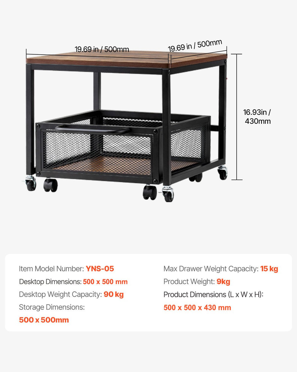 Mini šaldytuvo stovas VEVOR YNS-05, 90 kg apkrova