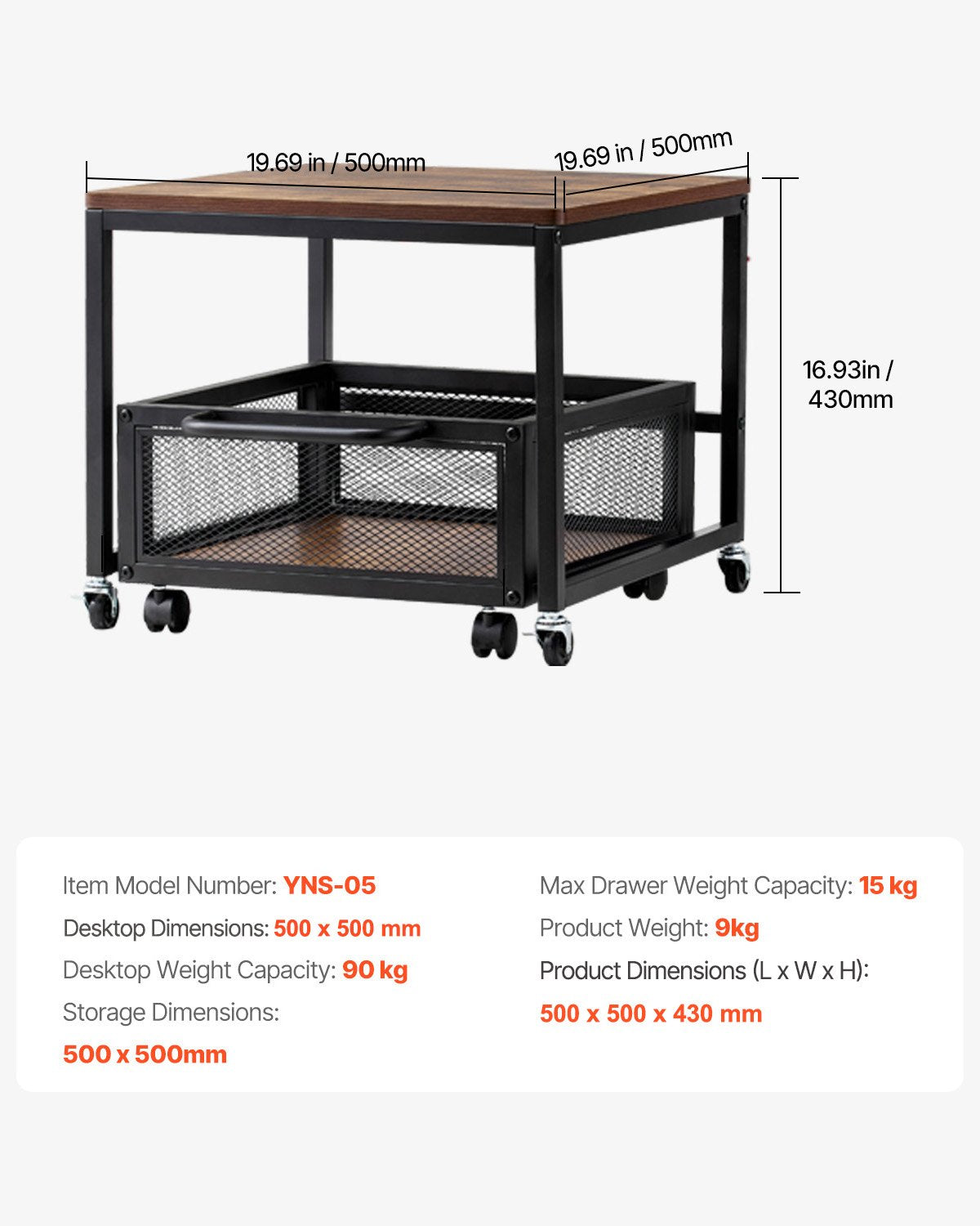 Mini šaldytuvo stovas VEVOR YNS-05, 90 kg apkrova
