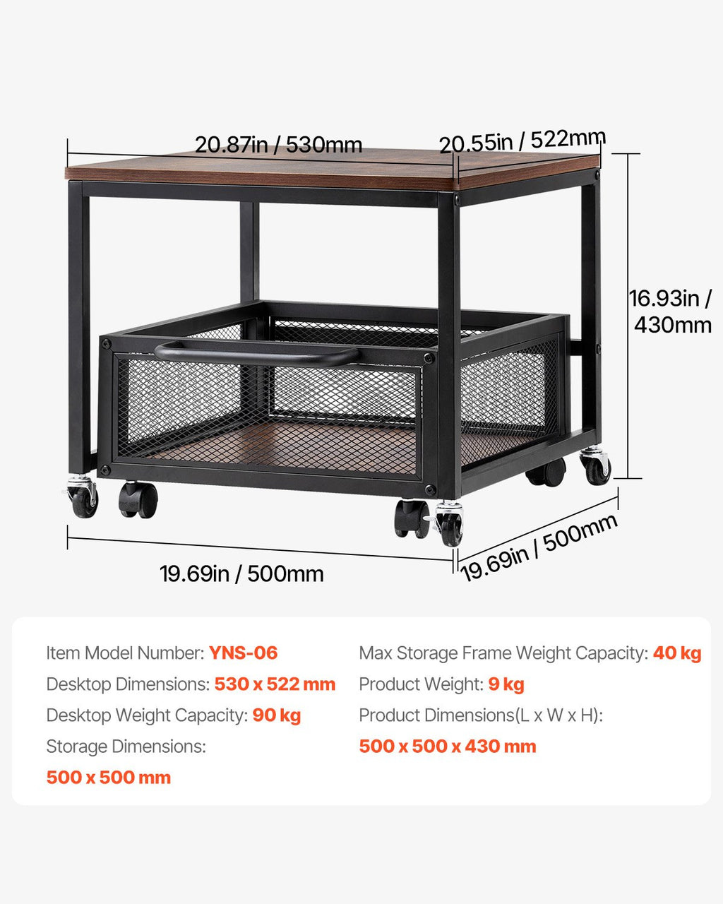 Mini šaldytuvo stovas VEVOR YNS-06, 90 kg apkrova