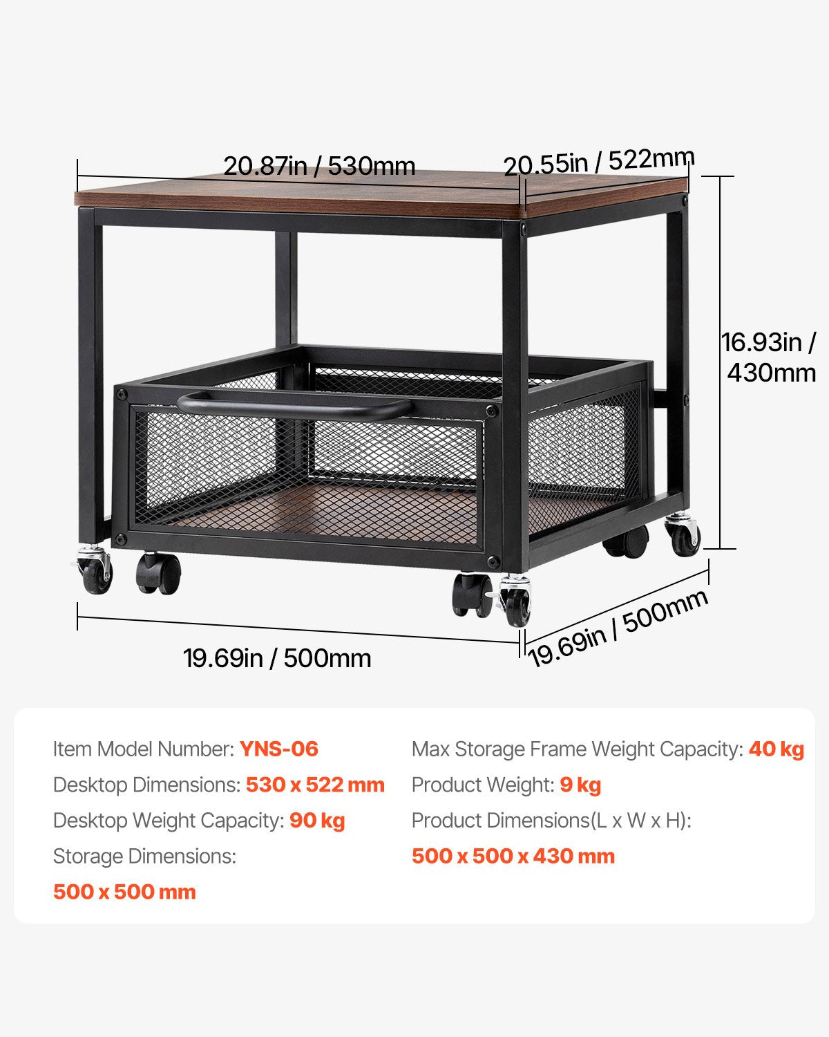 Mini šaldytuvo stovas VEVOR YNS-06, 90 kg apkrova