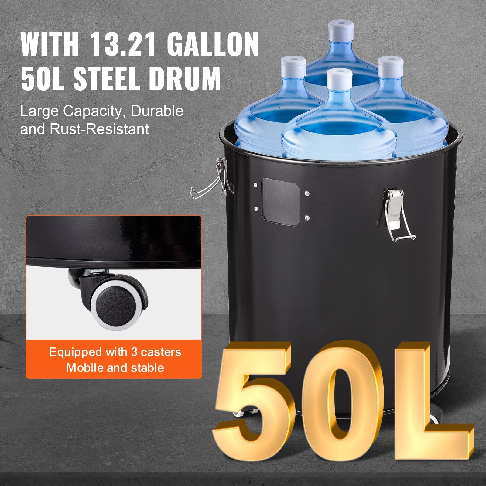 Cikloninis dulkių separatorius VEVOR SKL400, 50 l talpa