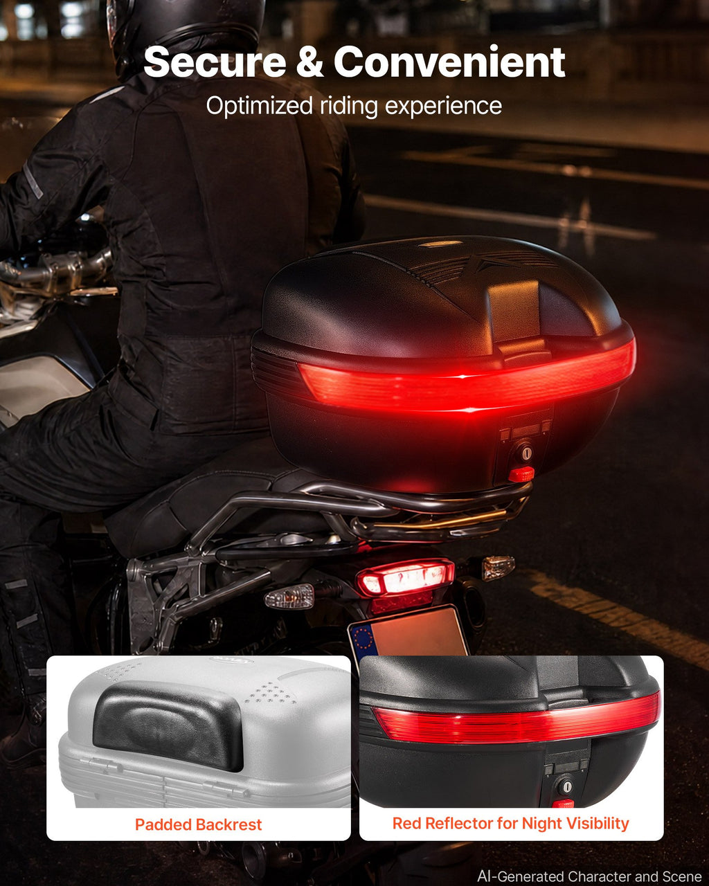 Motociklo galinė dėžė VEVOR MD-026, 30 l
