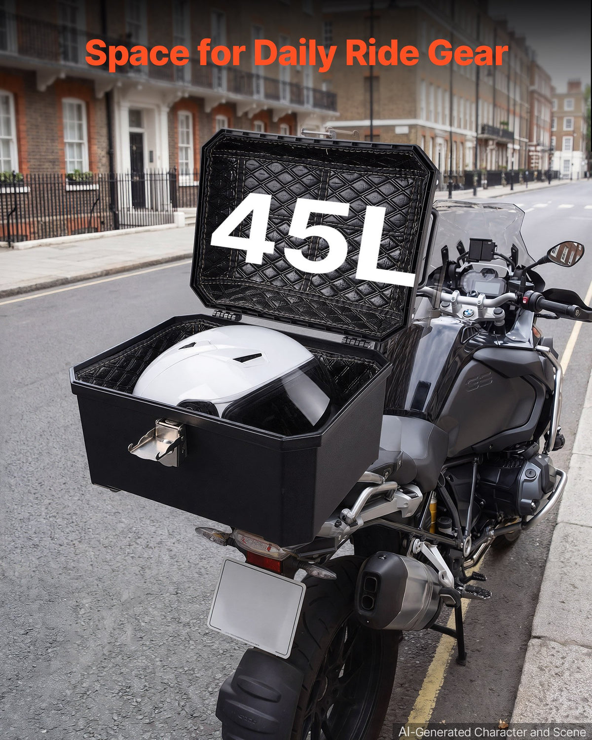 Motociklo galinė dėžė VEVOR MD-045, 45 l