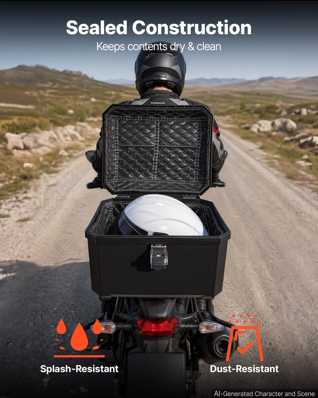 Motociklo galinė dėžė VEVOR MD-045, 45 l