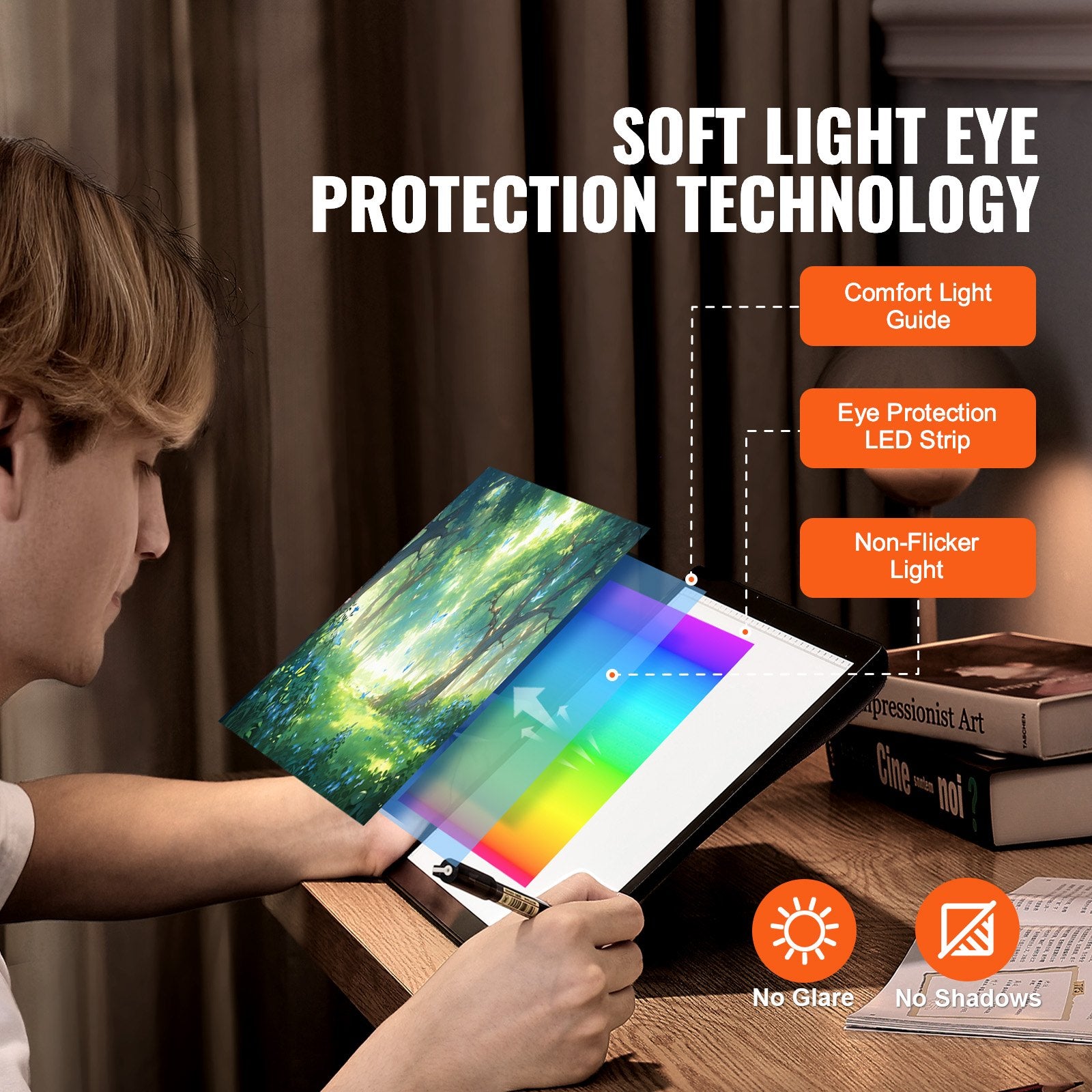 LED perpiešimo lenta VEVOR A4-D26, 2500 mAh baterija