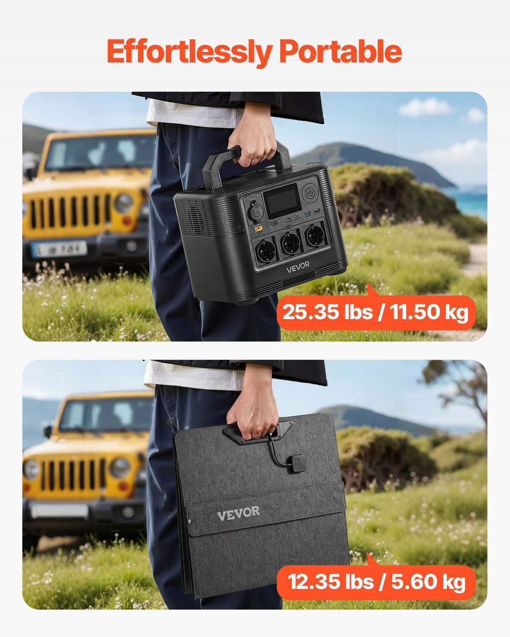 Nešiojama elektrinė su saulės baterija VEVOR M9, 1200W