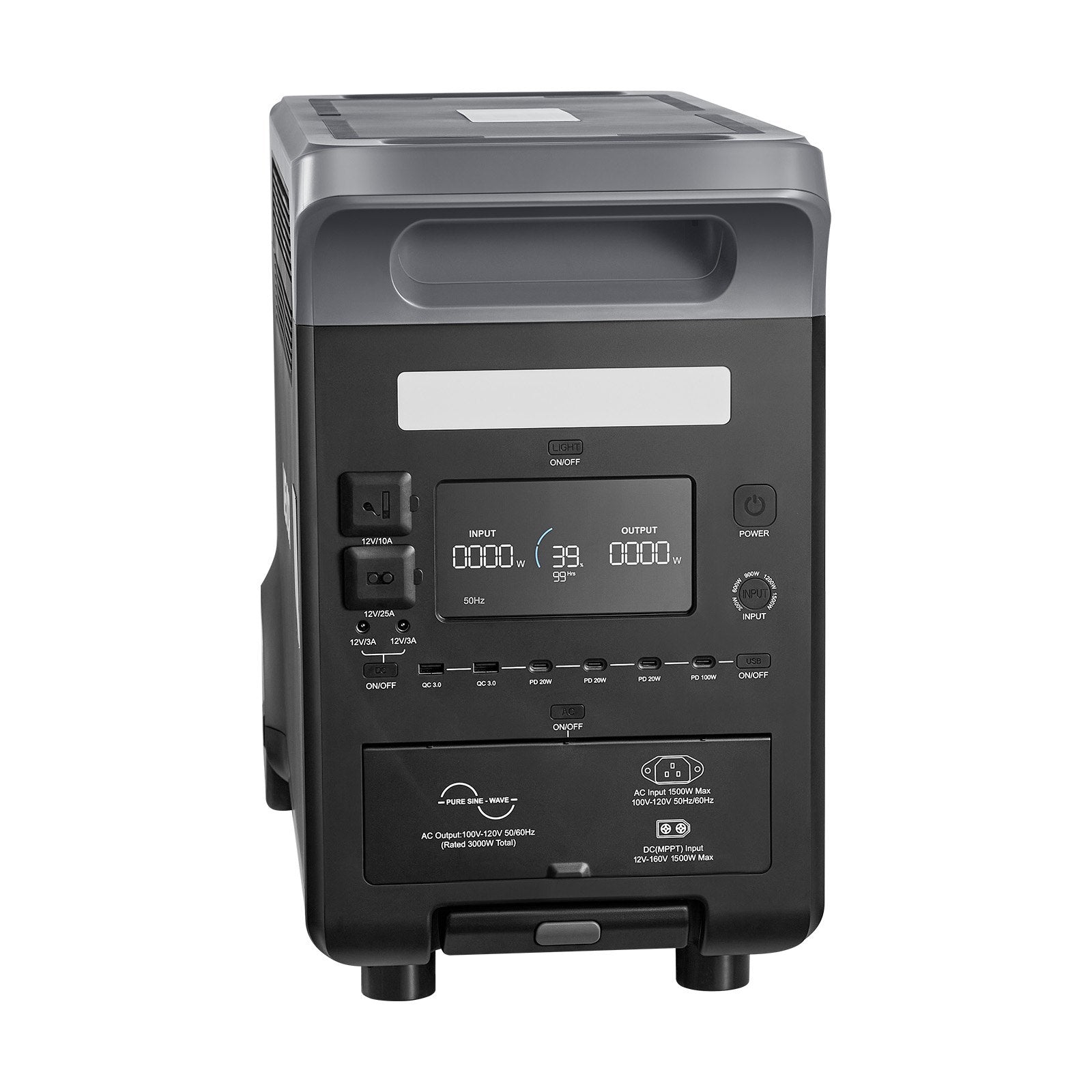 Nešiojama įkrovimo stotelė VEVOR LW3000, 3000W