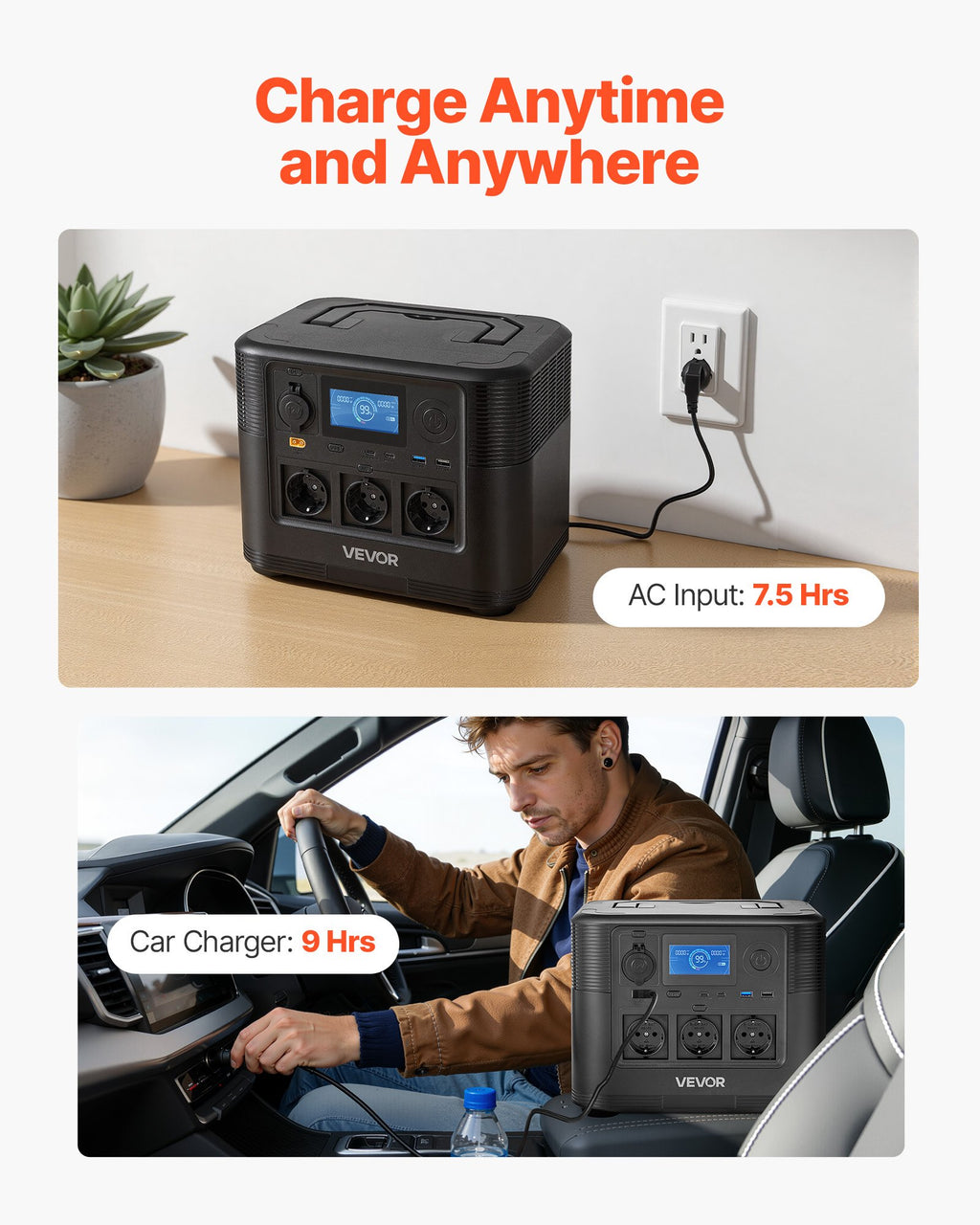 Nešiojama įkrovimo stotelė VEVOR M9, 1800W