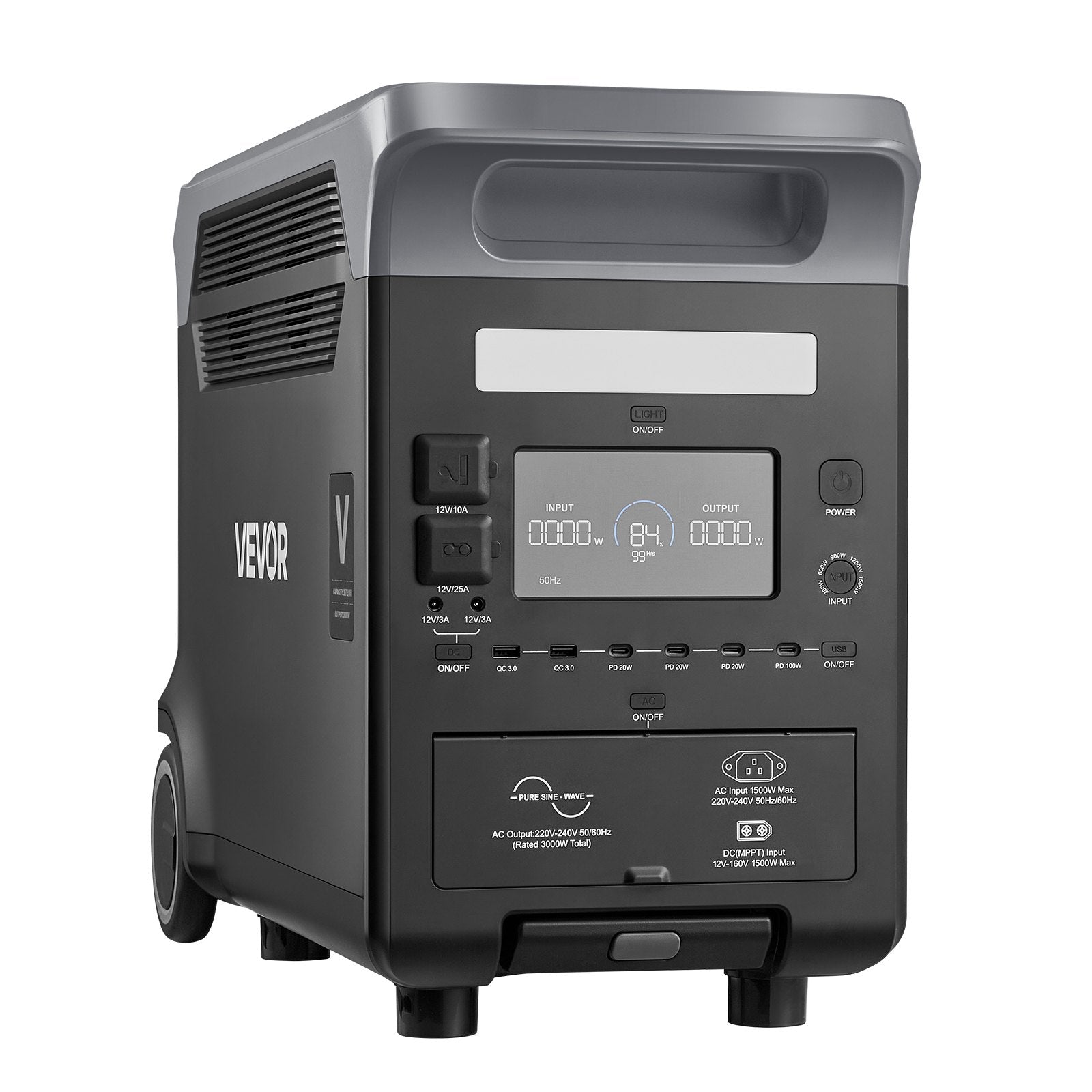 Nešiojama maitinimo stotelė VEVOR LW3000, 3000W