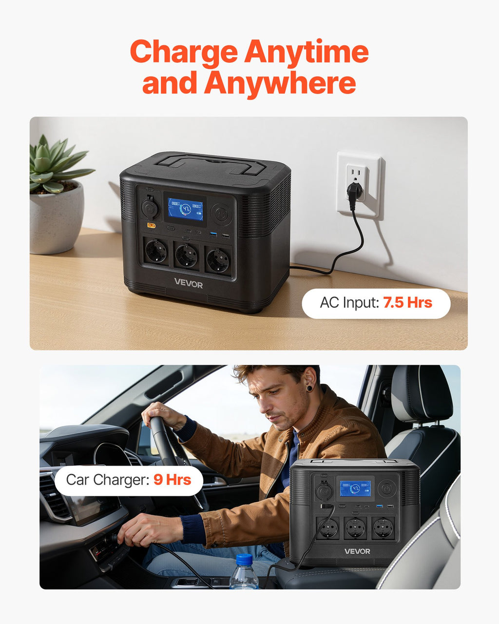 Nešiojama įkrovimo stotelė VEVOR M9, 1200W