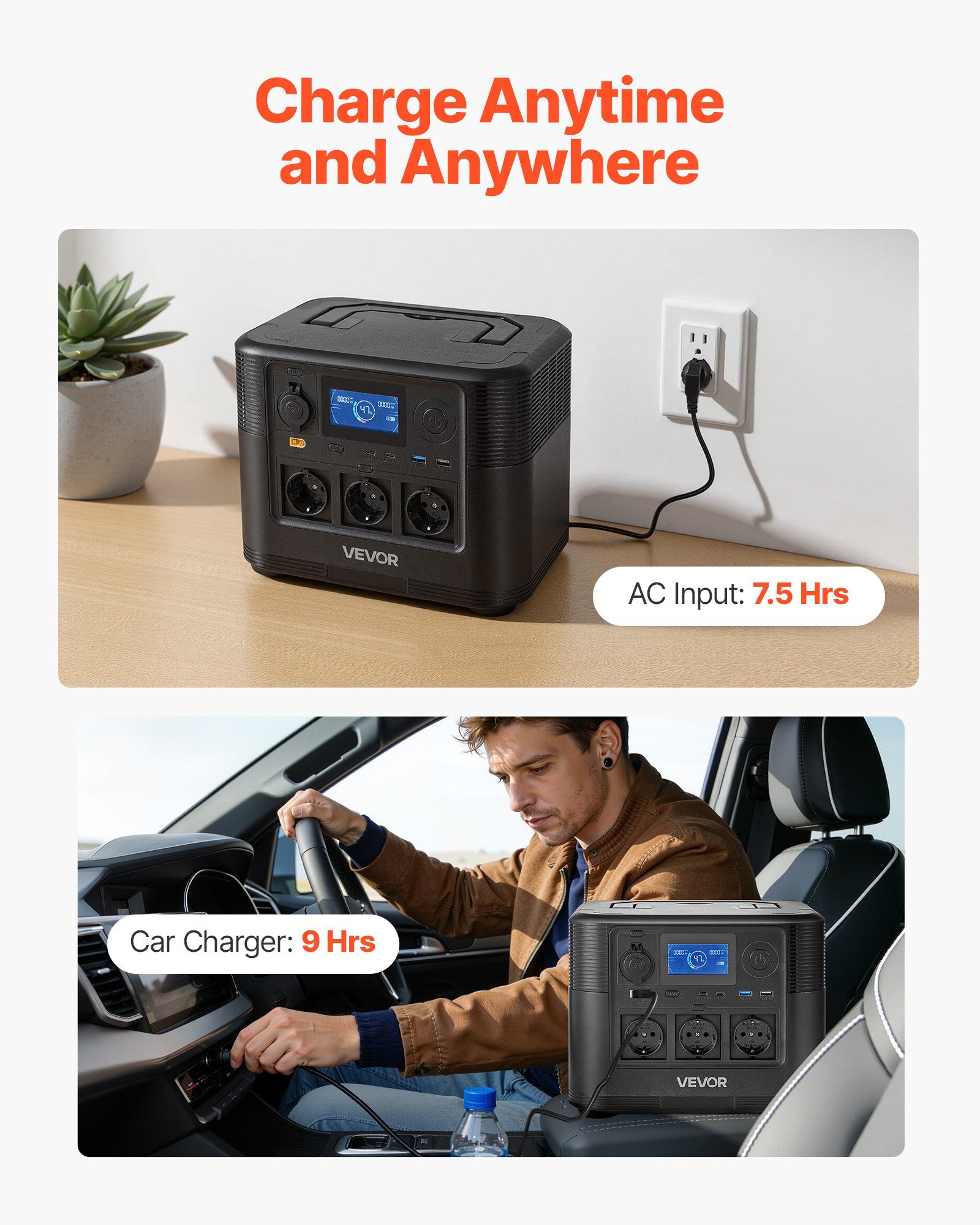 Nešiojama įkrovimo stotelė VEVOR M9, 1200W