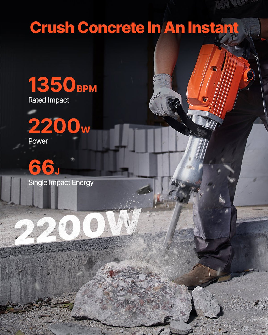 Atskeliamasis kūjis VEVOR JH-65, 2200W