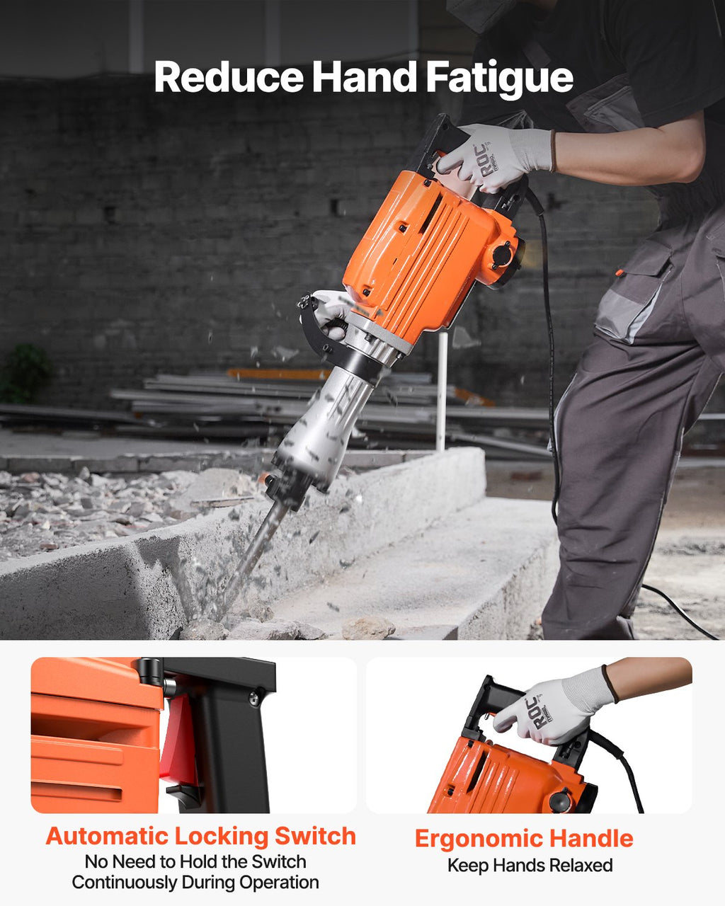 Atskeliamasis kūjis VEVOR JH-65, 2200W