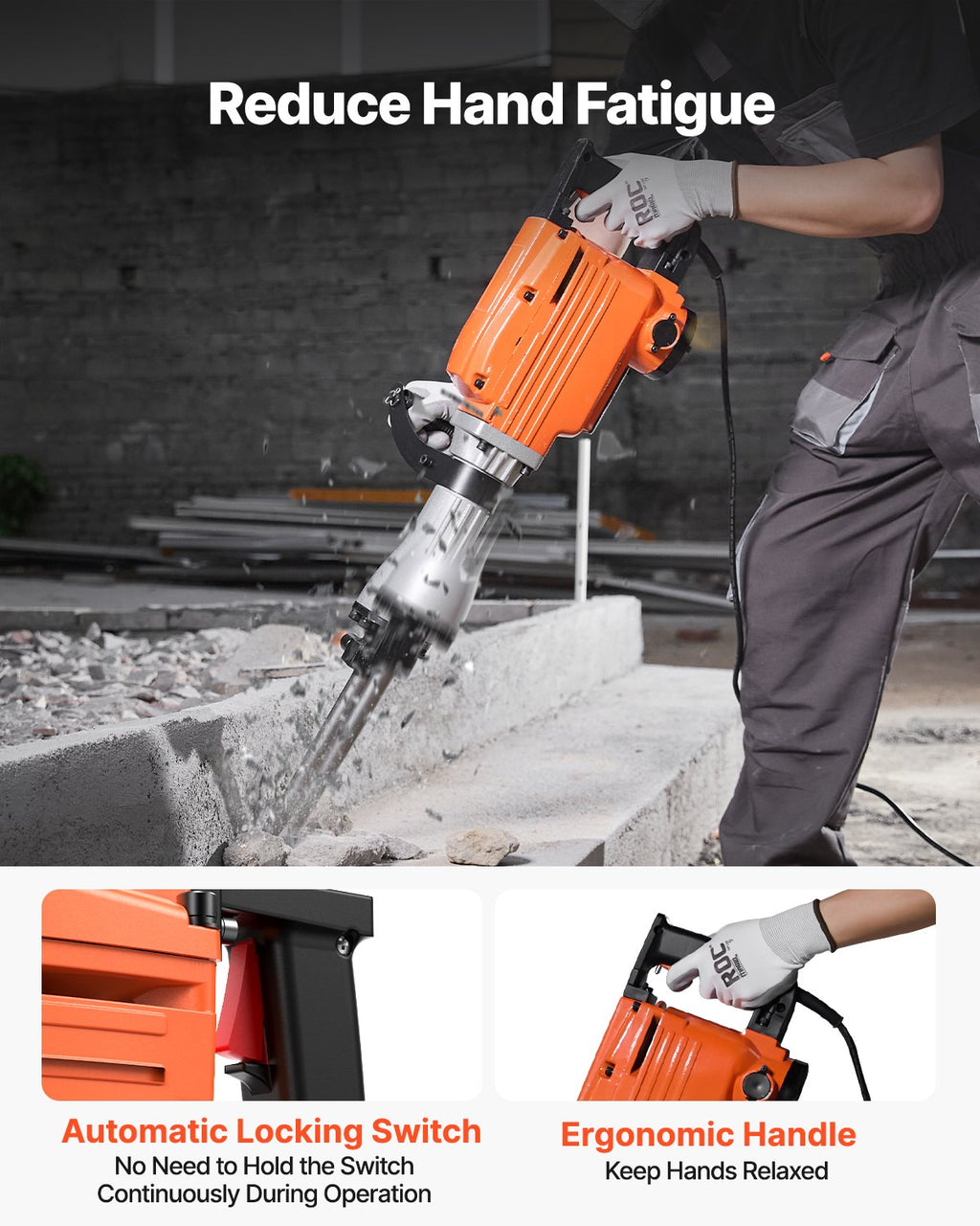 Atskeliamasis kūjis VEVOR JH-65, 2200 W