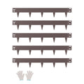 Plieniniai vejos borteliai VEVOR ZY-39X3-5Brown, 5 vnt. rinkinys