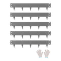 Plieniniai vejos atitvarai VEVOR ZY-39X4-5Grey, 5 vnt. rinkinys
