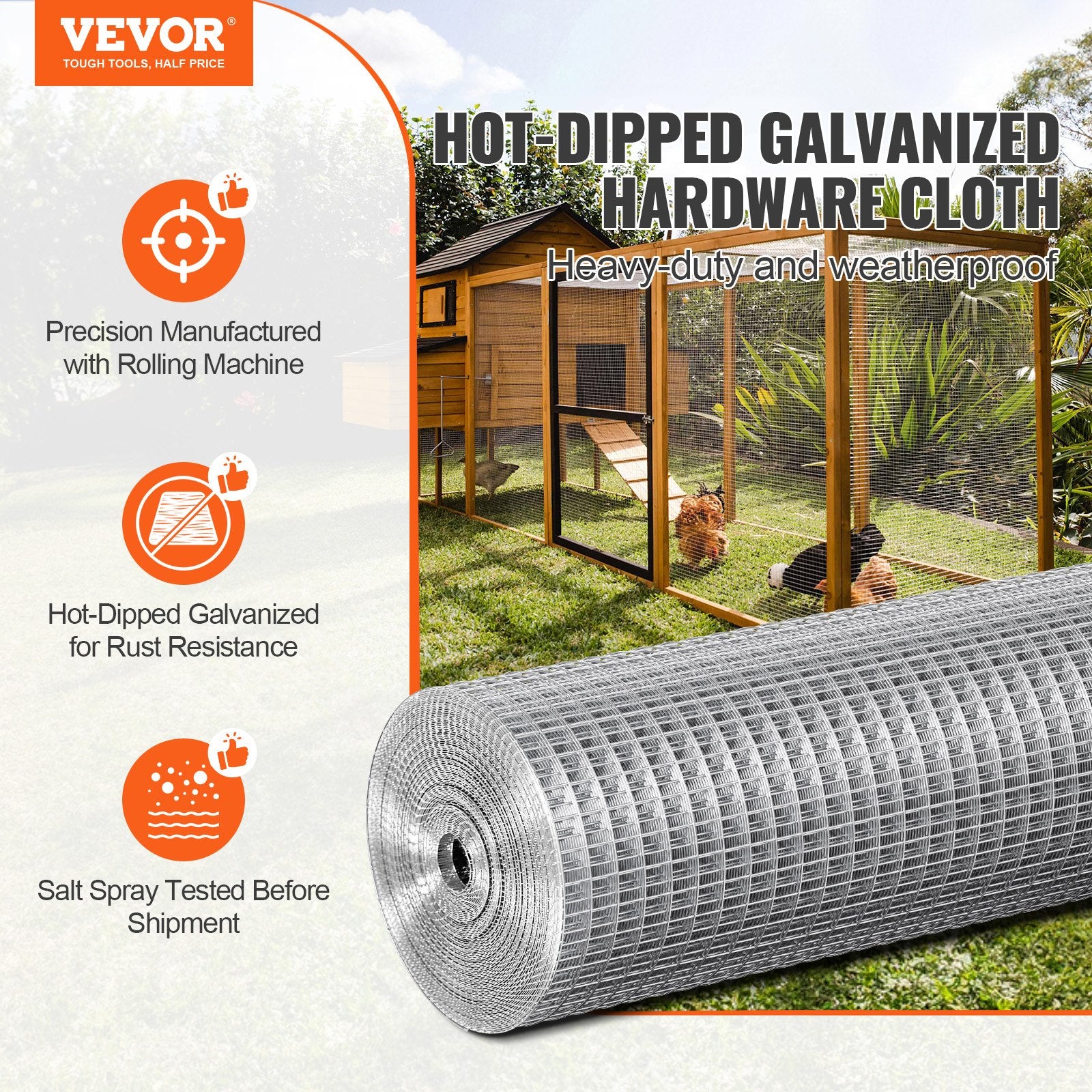 Metalinis tinklas VEVOR SS12122425G, 0,61 x 7,62 m