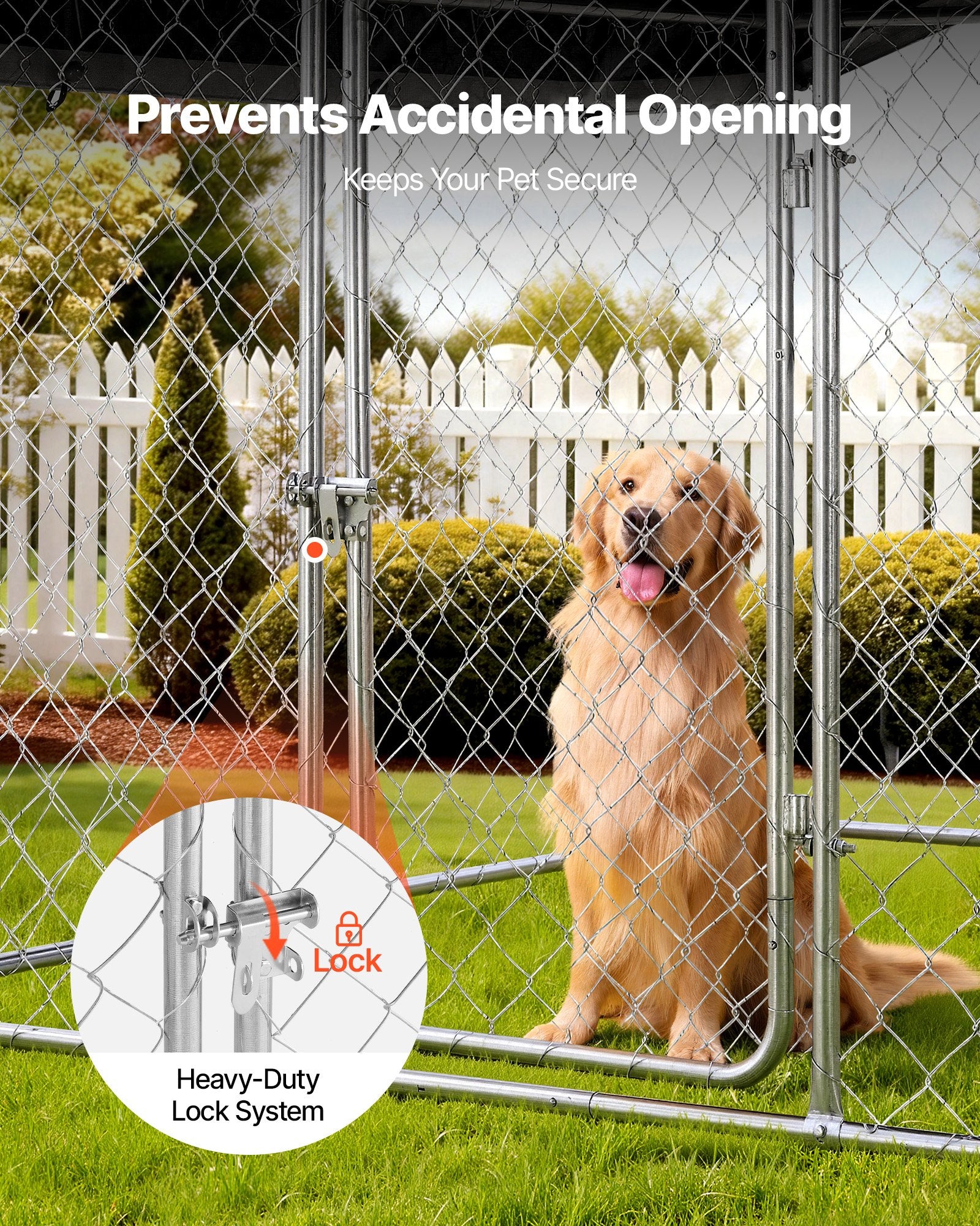 Lauko voljeras šunims VEVOR SKU2025004, 2 x 2 x 1,6 m