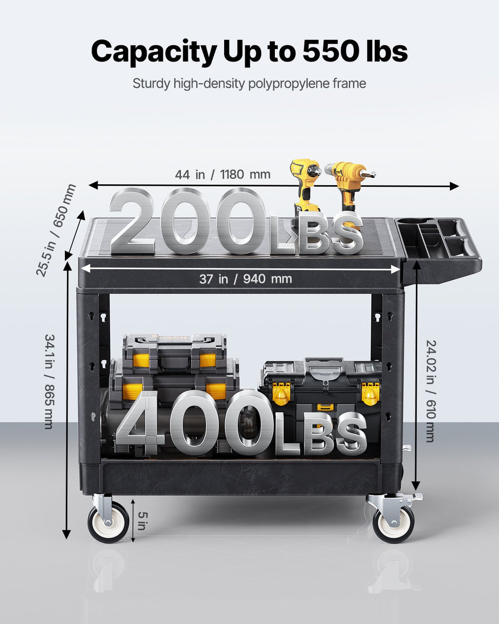 Vežimėlis įrankiams ir prekėms VEVOR SYTCSS03, 250 kg keliamoji galia