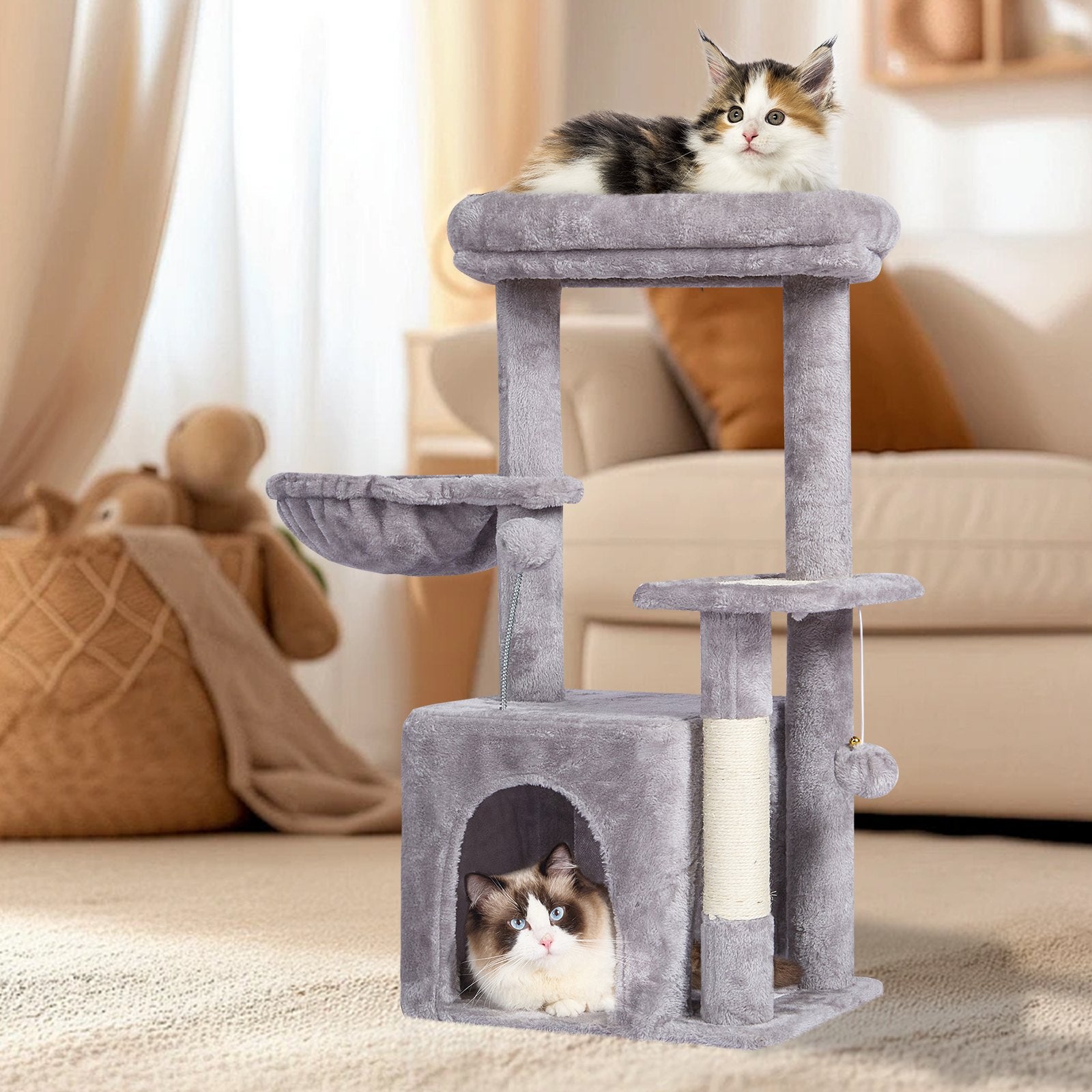 Draskyklė-namelis katėms VEVOR CAT789, 80 cm aukščio