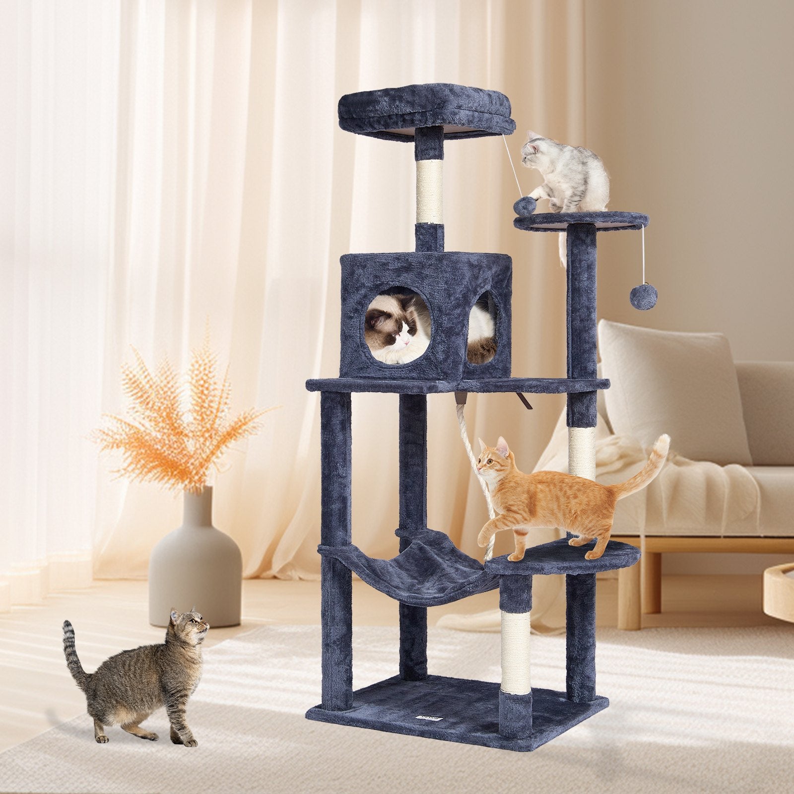 Draskyklė-namelis katėms VEVOR CAT791, 143 cm aukščio