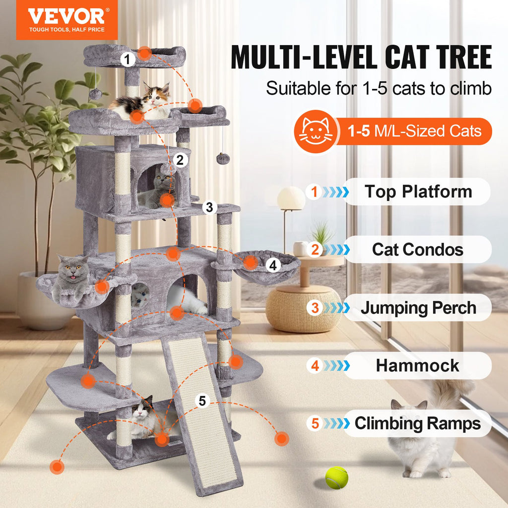 Draskyklė-namelis katėms VEVOR CAT796, 174 cm