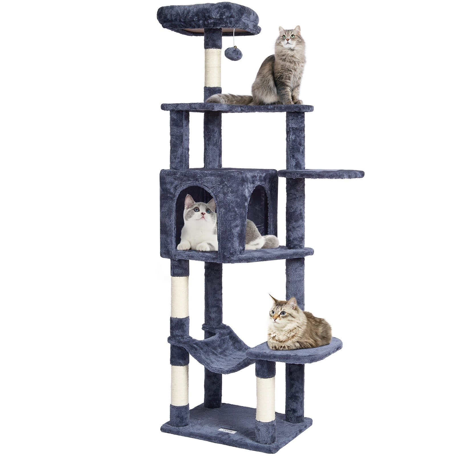 Draskyklė-namelis katėms VEVOR CAT792, 154 cm aukščio