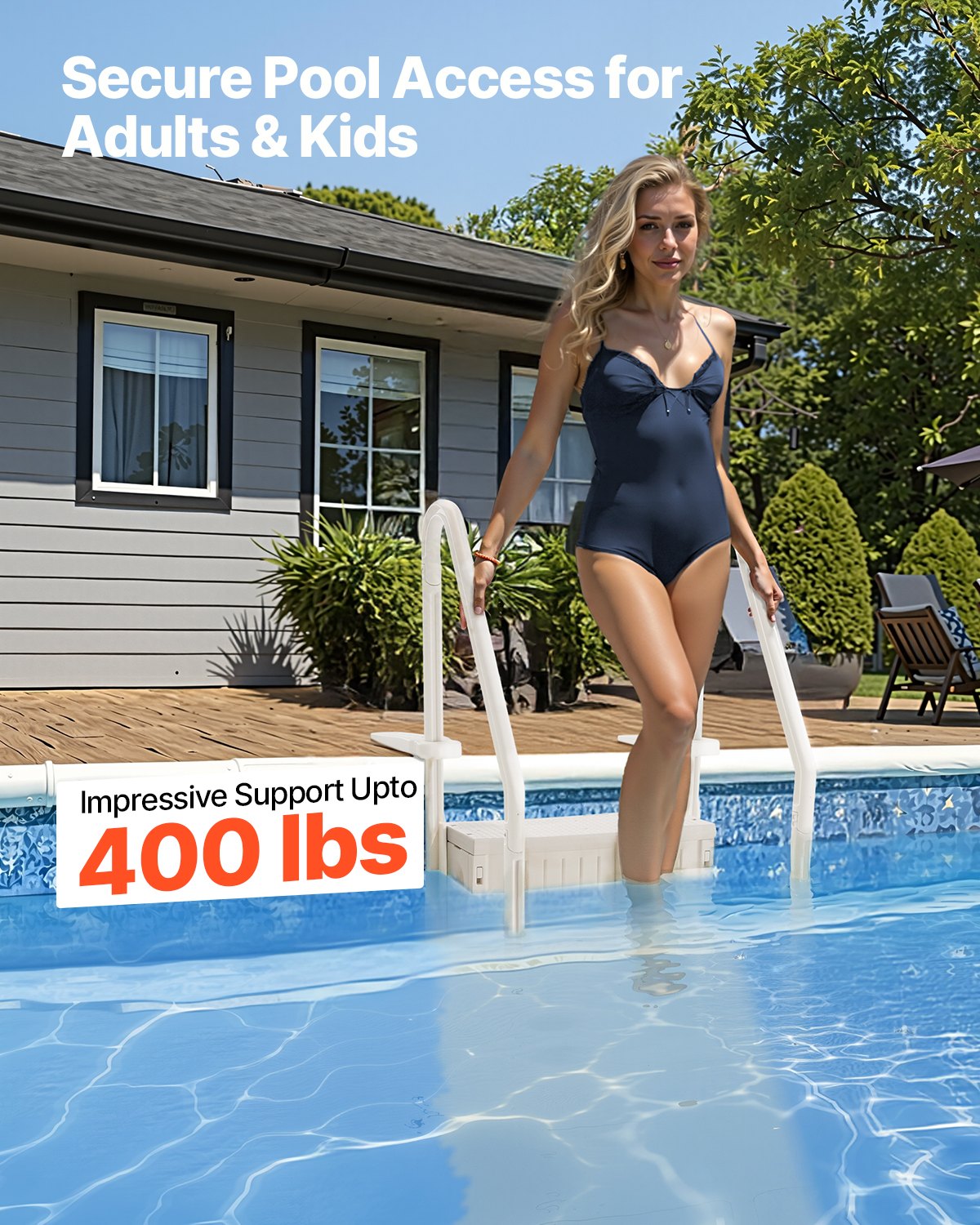 Baseino kopėčios VEVOR U12, 4 pakopų, 181 kg keliamoji galia
