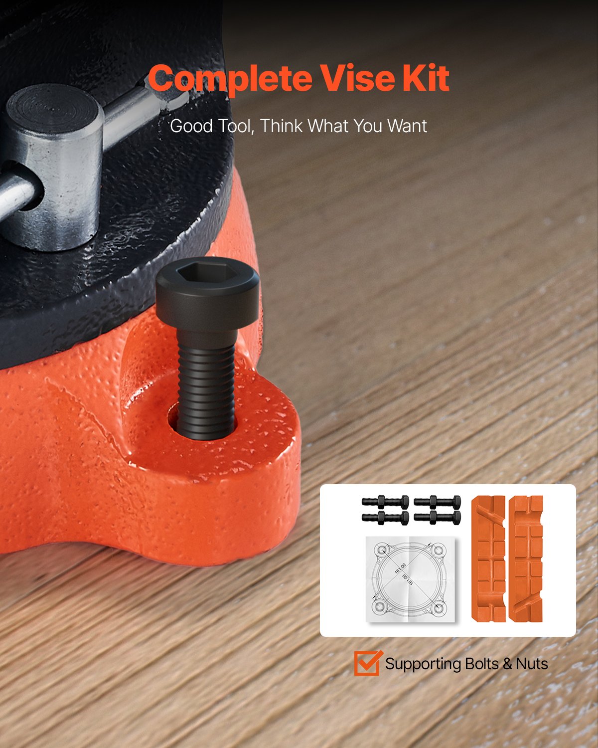 Stalo spaustuvai VEVOR 9528, 203 mm
