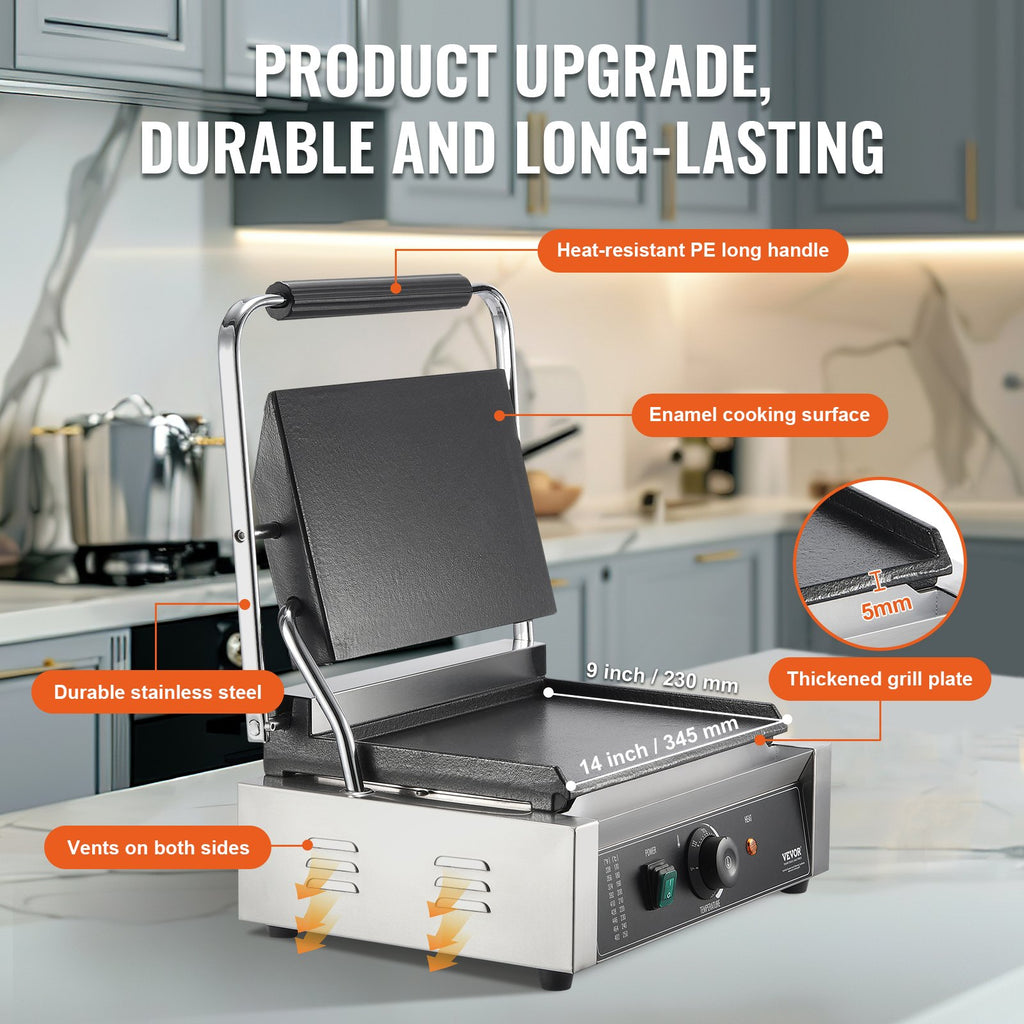 Kontaktinis grilis VEVOR HT-812, 2200 W