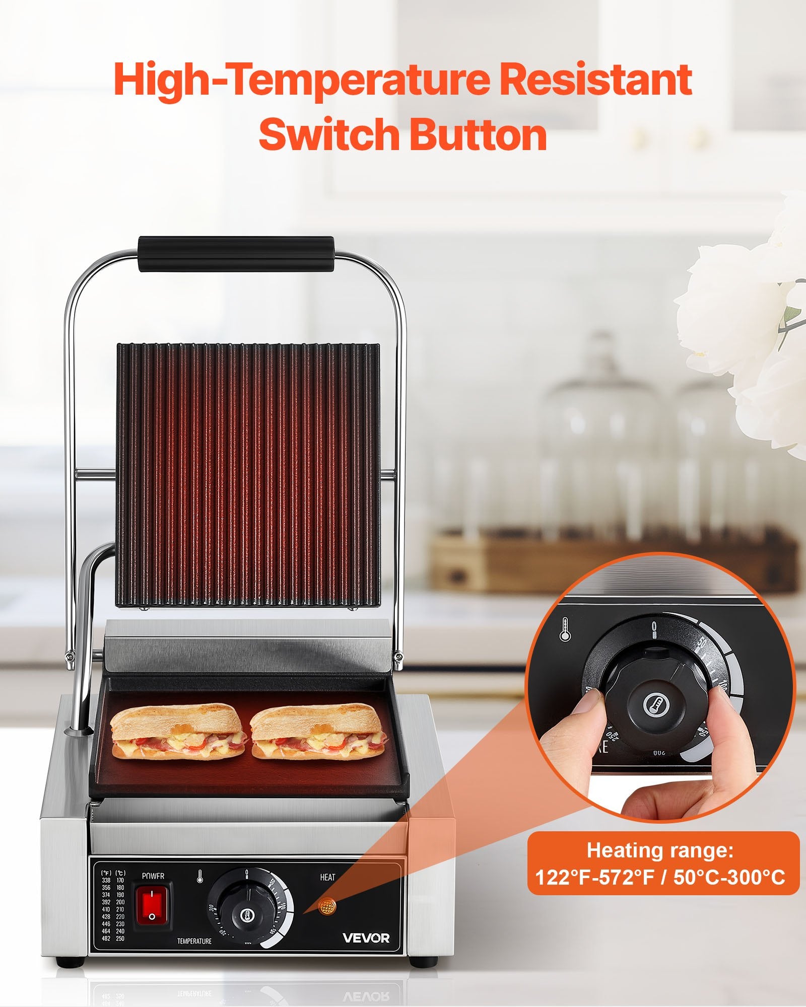 Kontaktinis grilis VEVOR YS-811C-EU, 1800 W