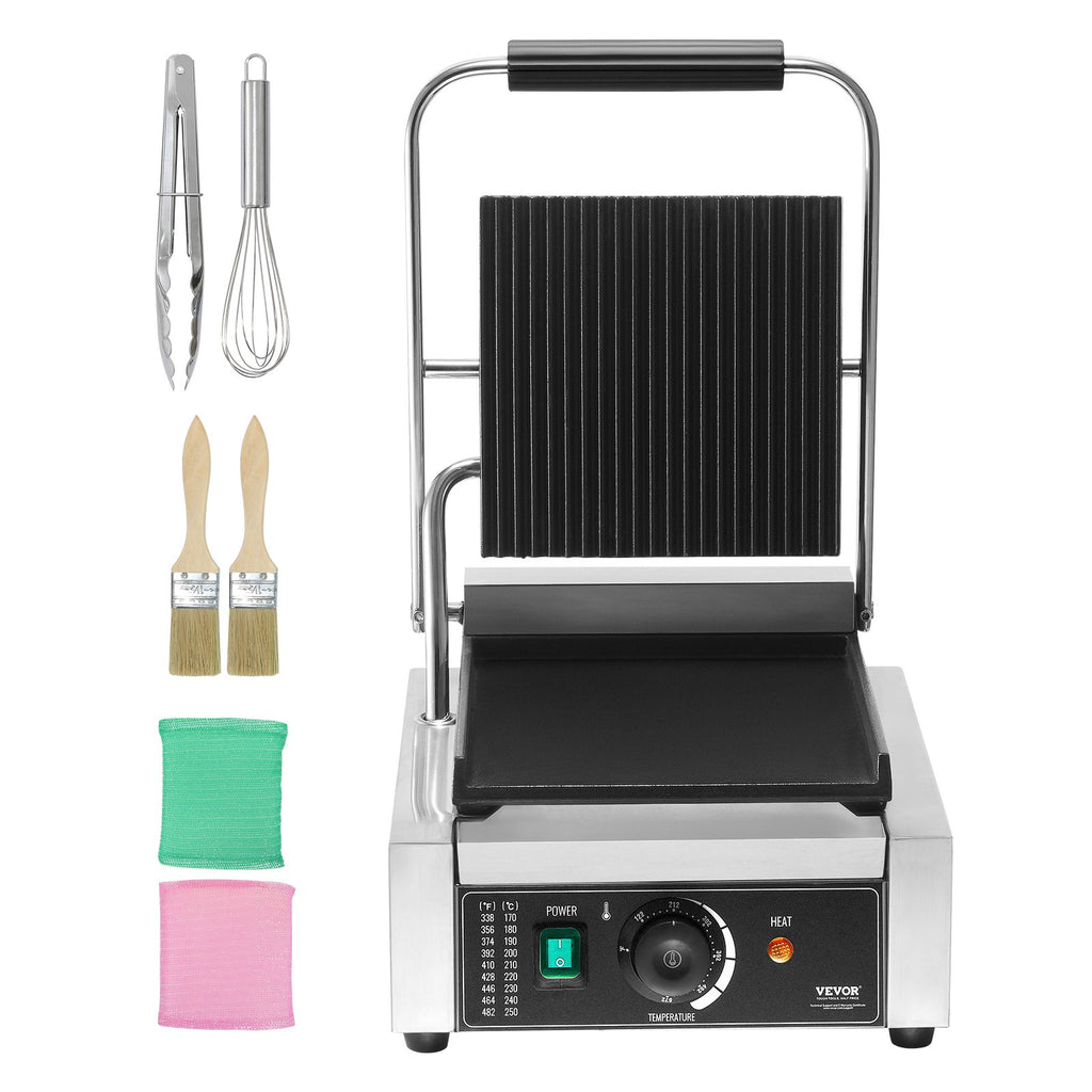 Kontaktinis panini grilis VEVOR HT-811A, 1800W