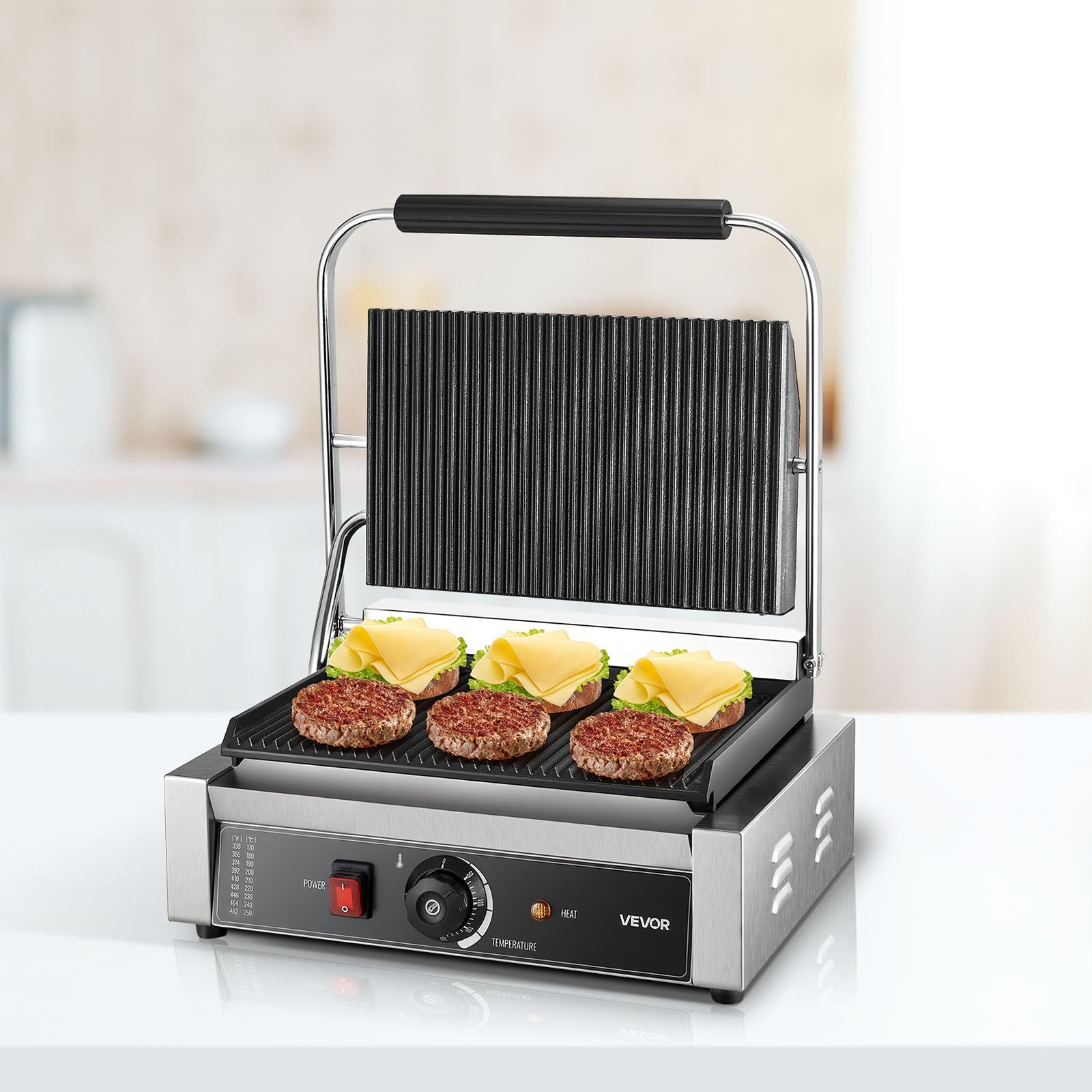 Profesionalus kontaktinis grilis VEVOR YS-812B-EU, 2200 W
