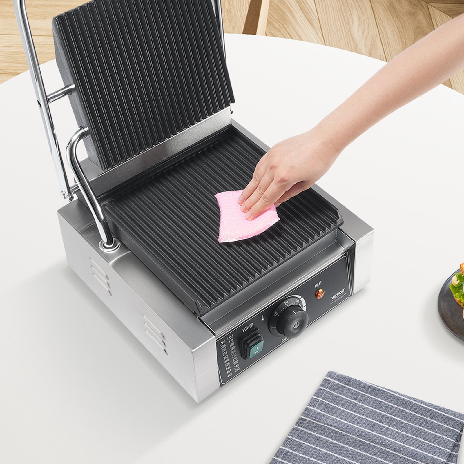 Kontaktinis panini grilis VEVOR HT-811, 1800W